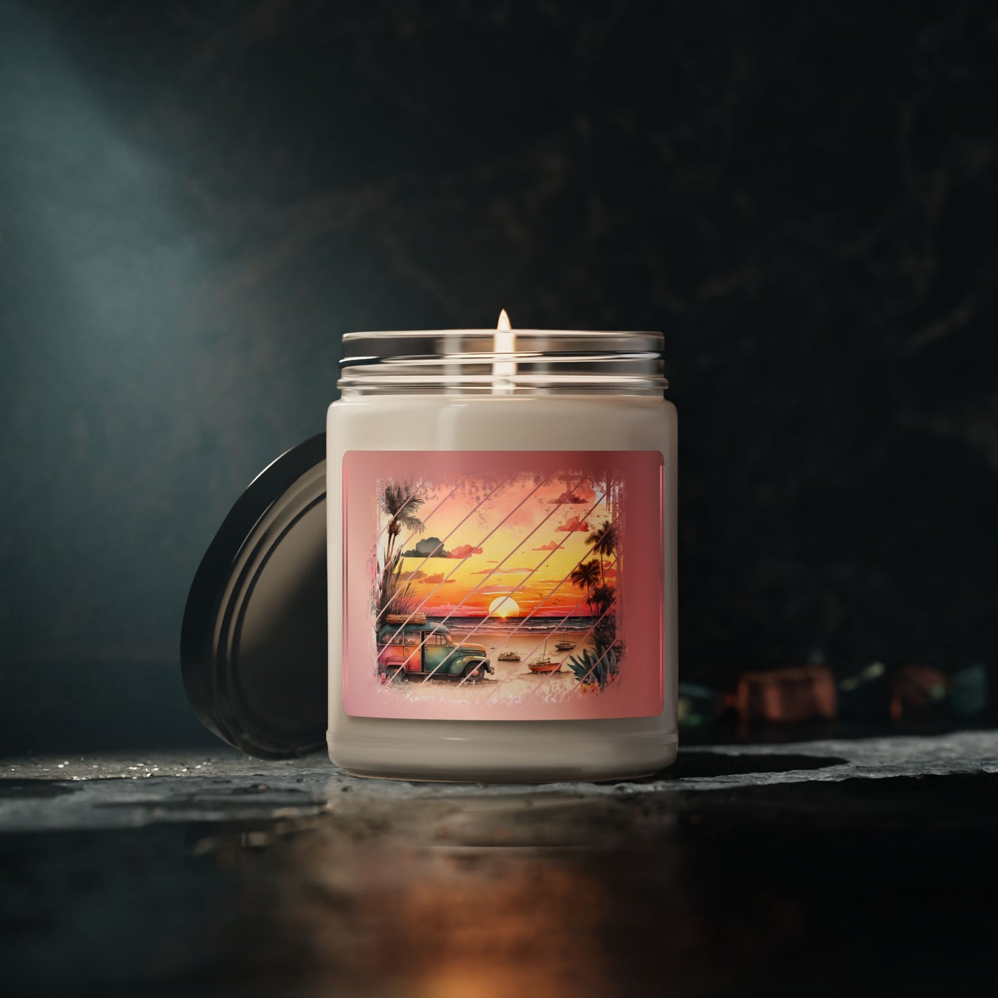 Rose Gold Beach Scented Soy Candle, 9oz