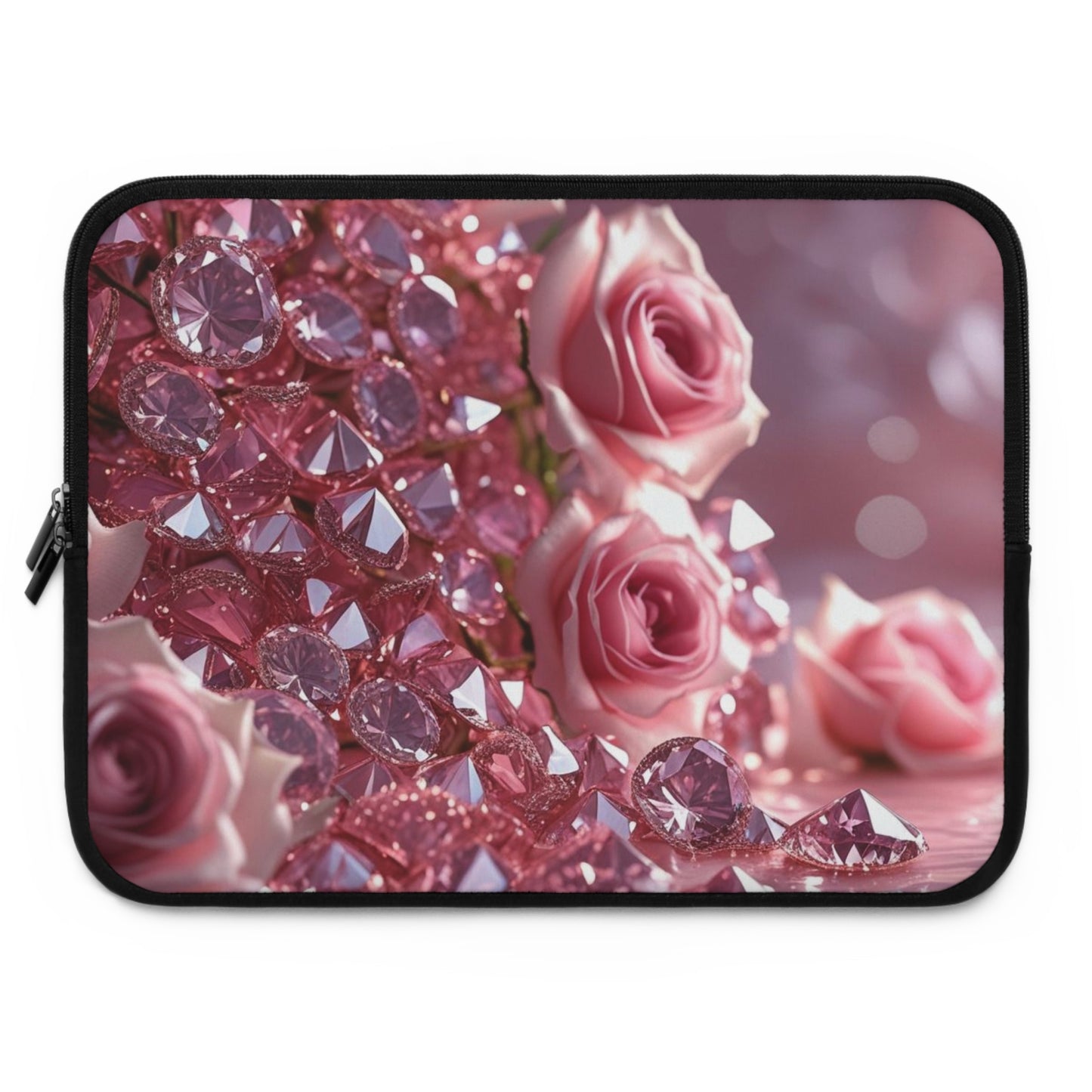 Pink Diamonds & Petals Laptop Sleeve