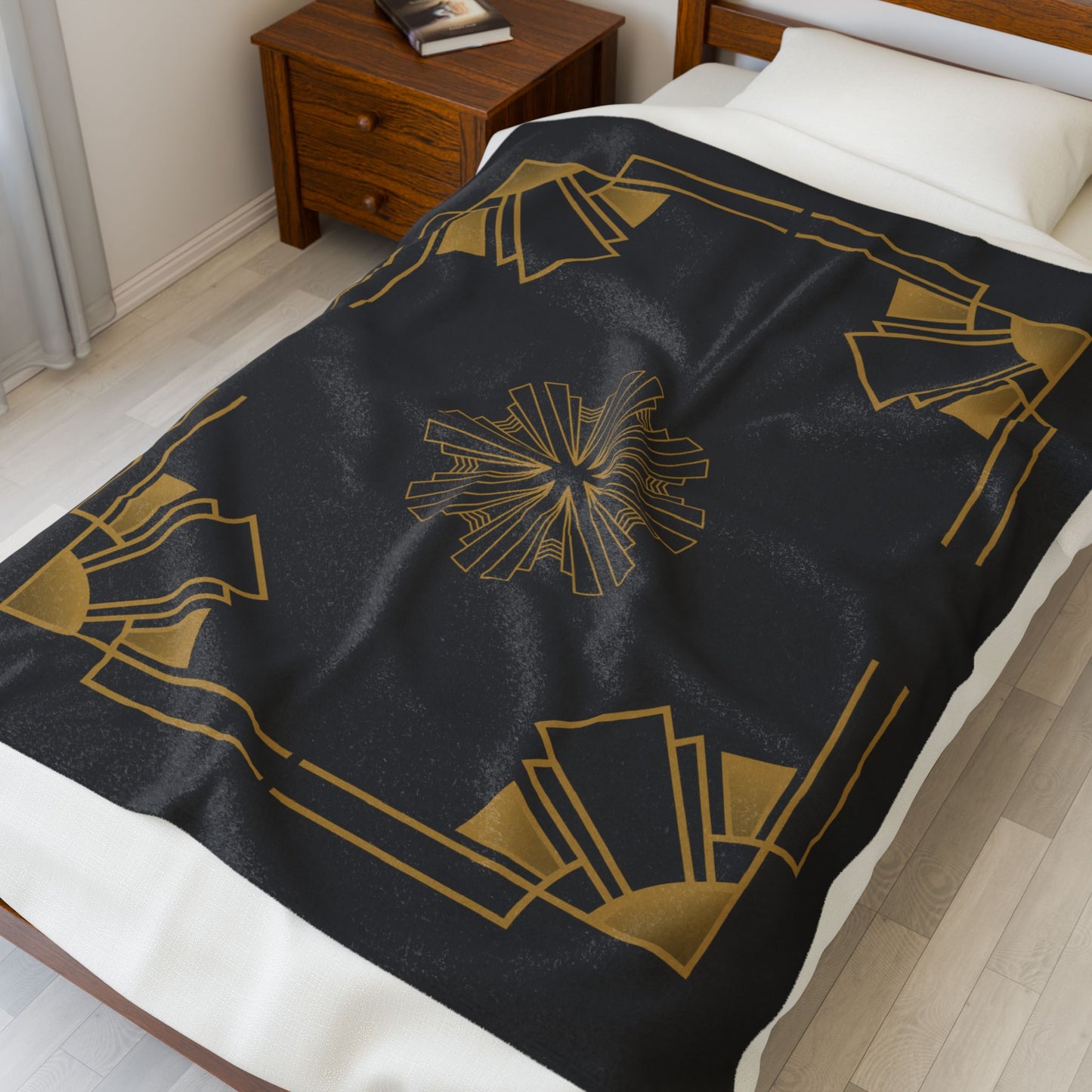 Midnight Luxe (Ebony) Velveteen Plush Blanket