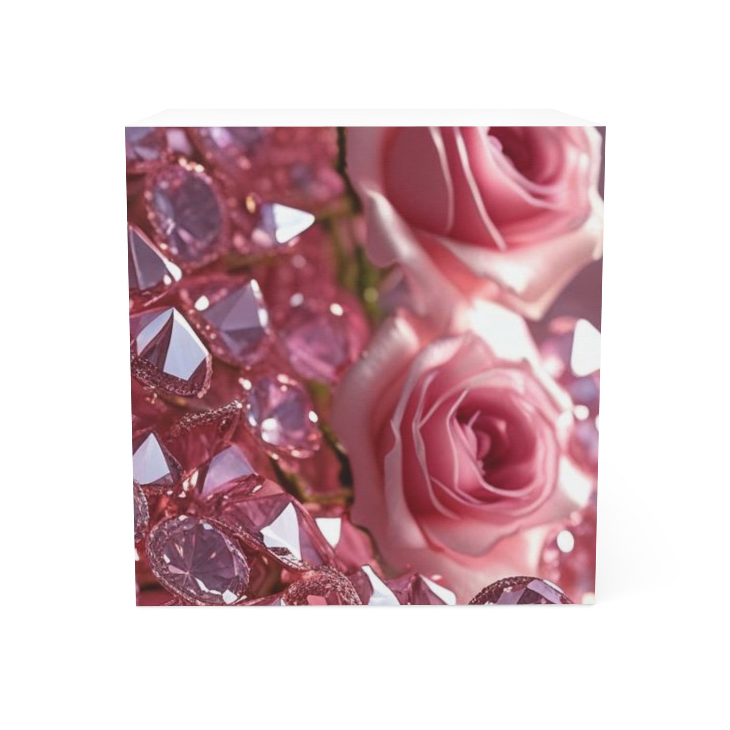Pink Diamonds & Petals Note Cube