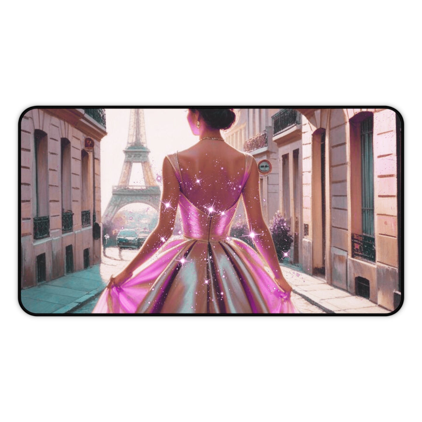 Parisian Stroll (Pink Gown) Desk Mat