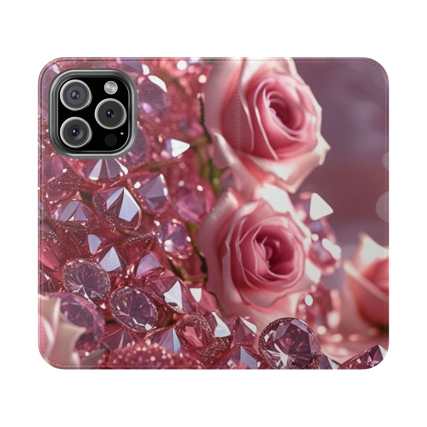 Pink Diamonds & Petals Flip Cases