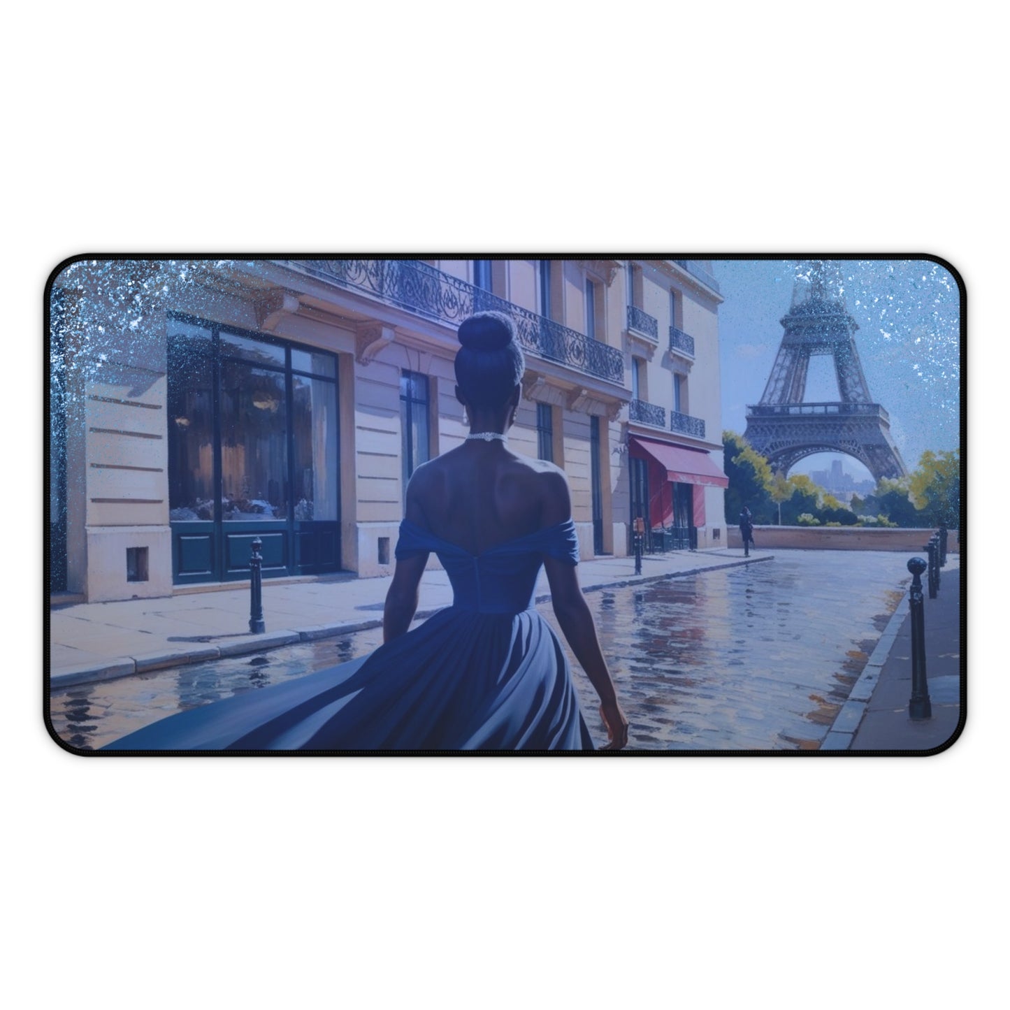 Parisian Stroll (Blue Gown) Desk Mat