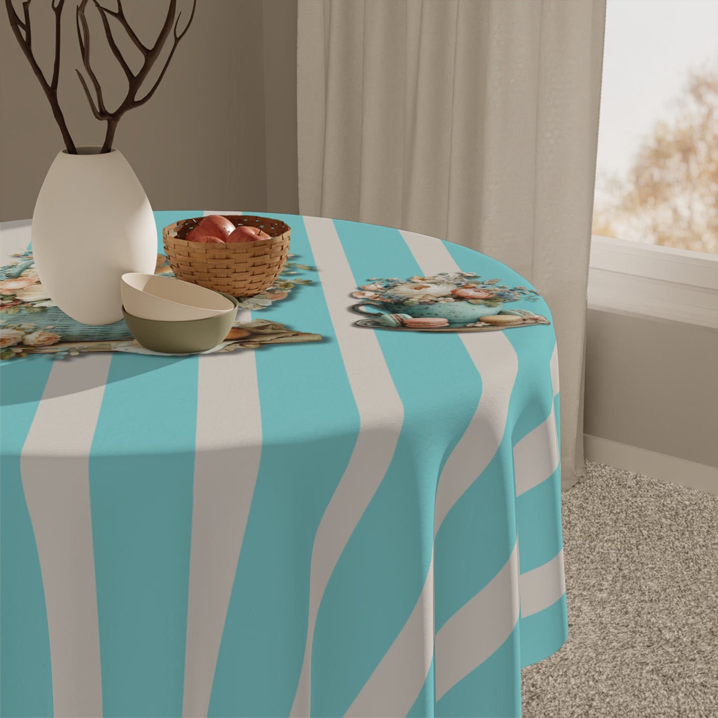 Cafe Fleur Tablecloth — Vintage Kitchen Table Cover
