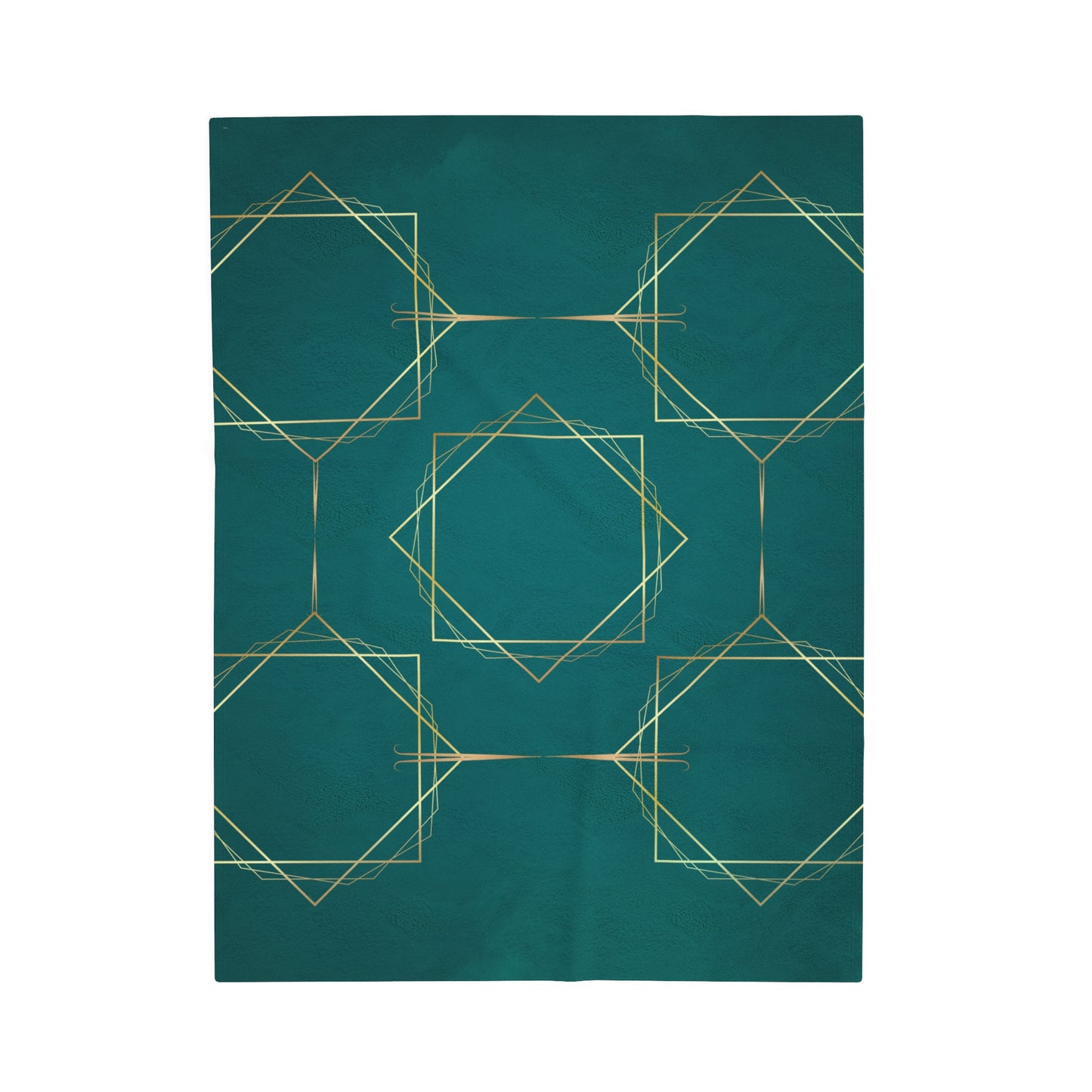 Gilded Elegance (Dark Teal) Velveteen Plush Blanket