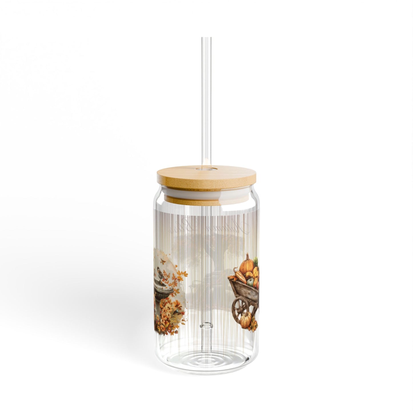 Autumn Bliss Sipper Glass, 16oz