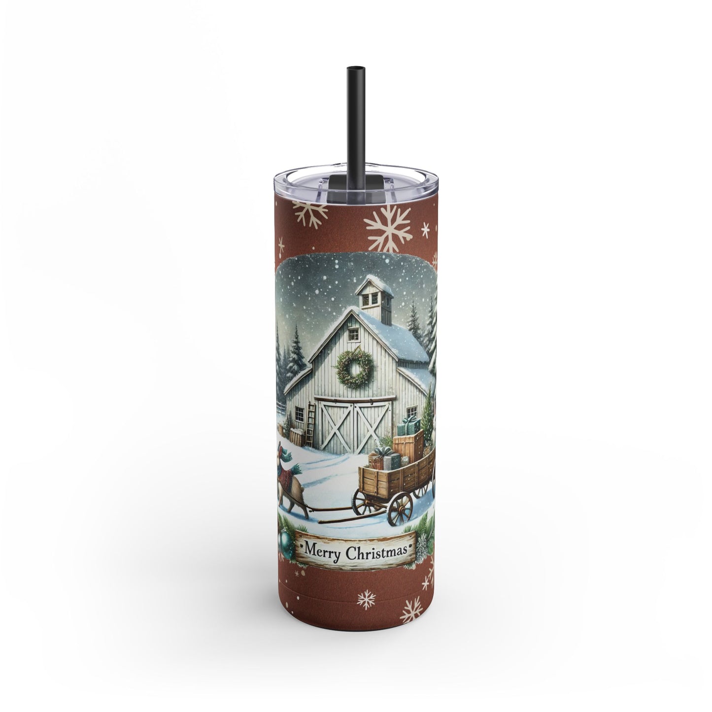 Merry Christmas 2 Maars Maker Skinny Matte Tumbler, 20oz