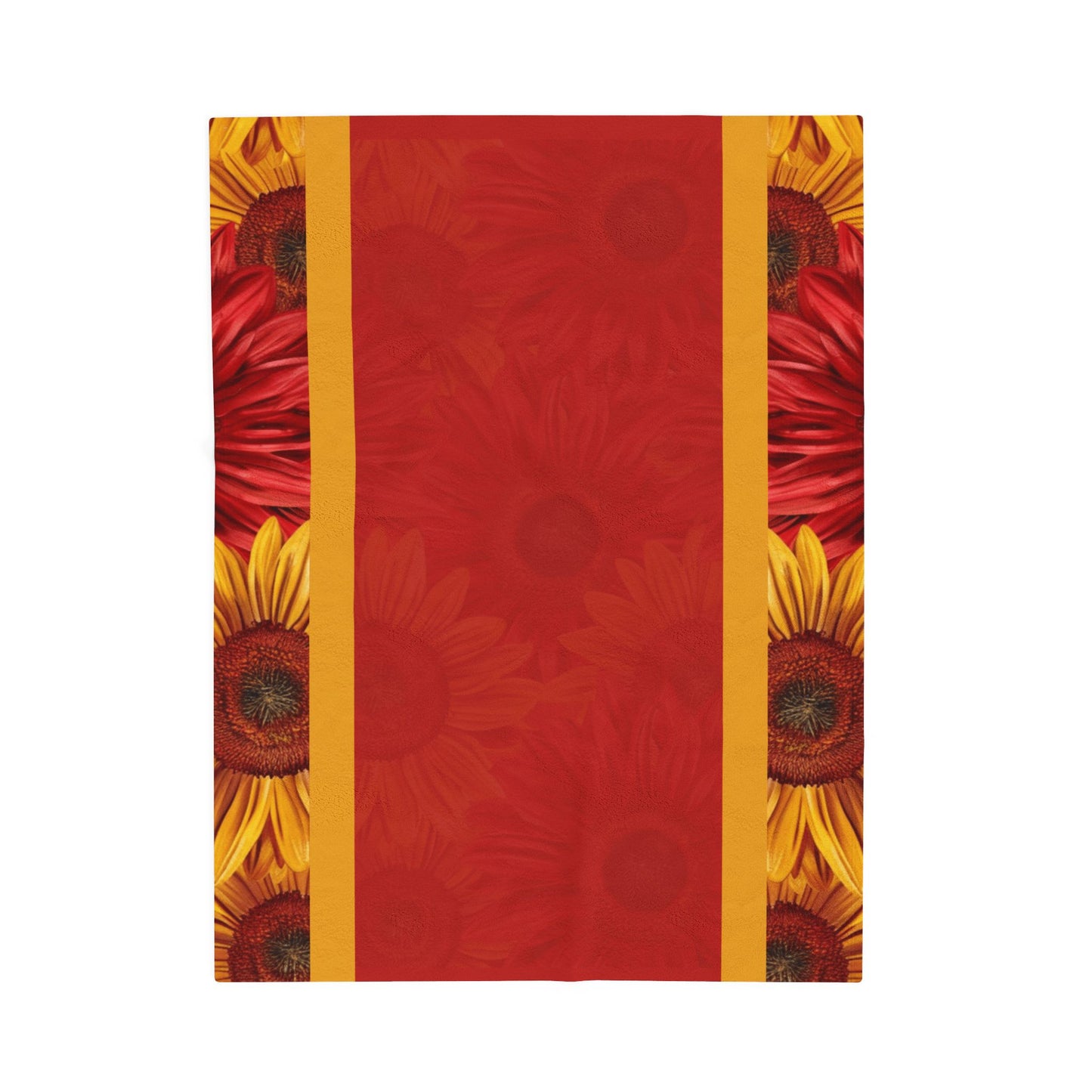 Crimson Gold Velveteen Plush Blanket