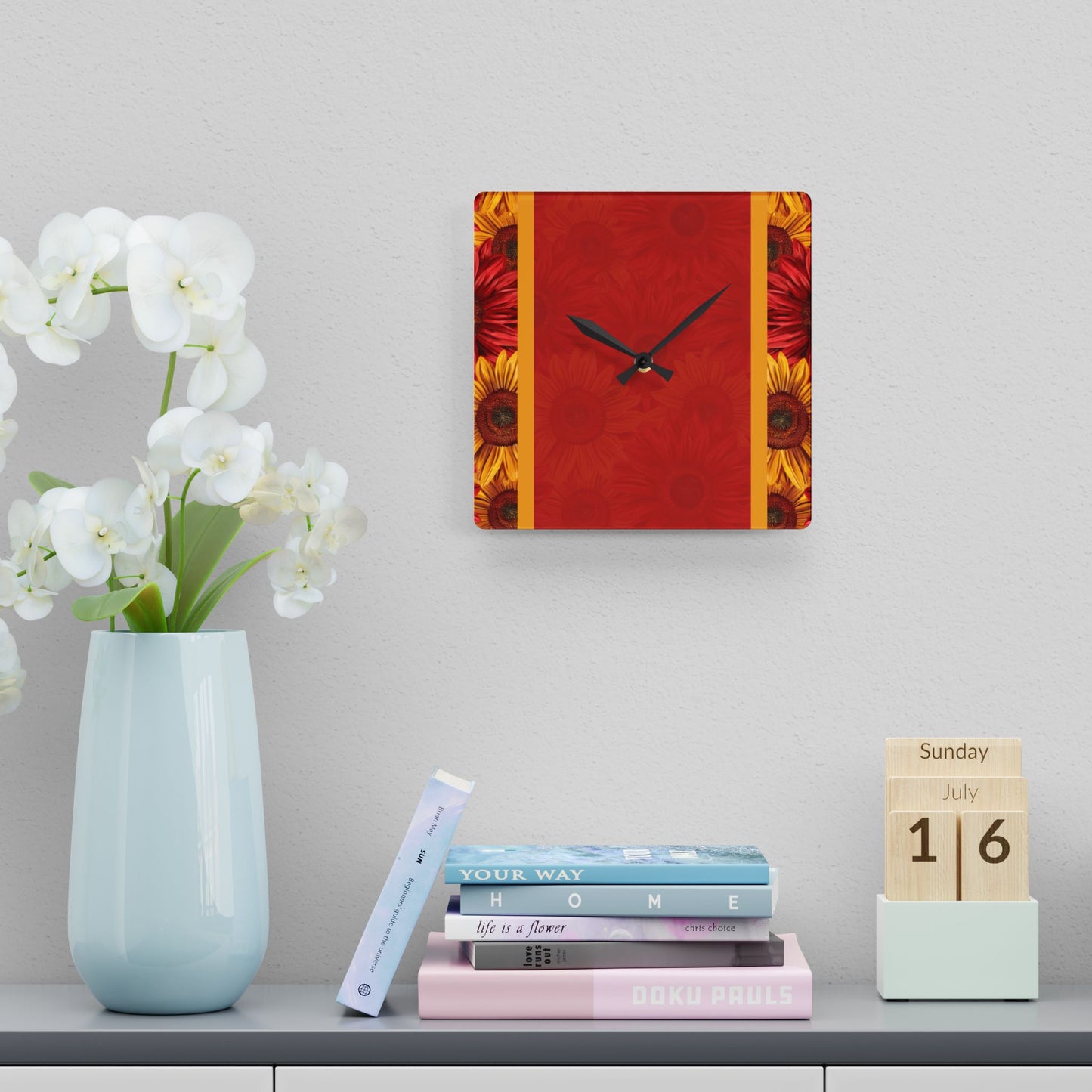 Crimson Gold Acrylic Wall Clock