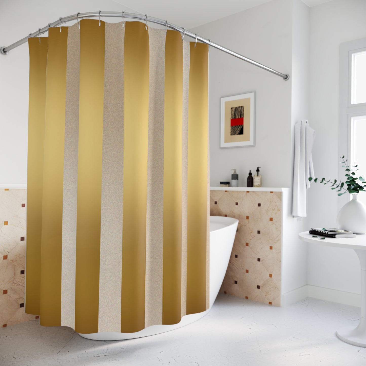 Golden Horizon Shower Curtains