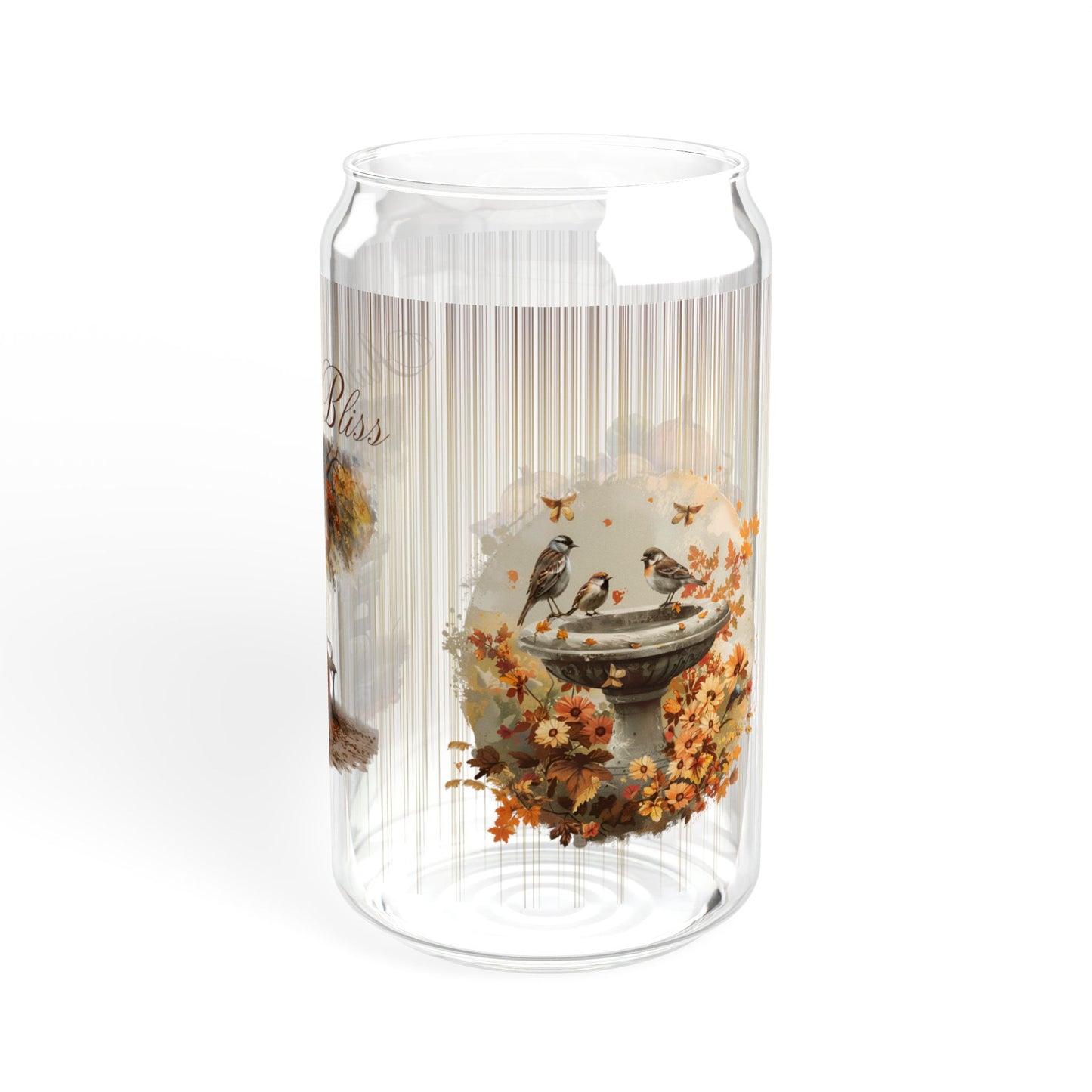 Autumn Bliss Sipper Glass, 16oz