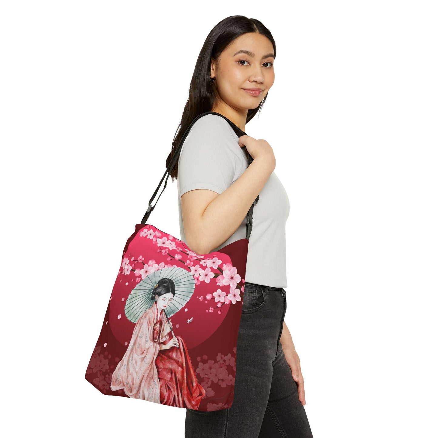 Cherry Blossoms Cherry Moon Adjustable Tote Bag (AOP)