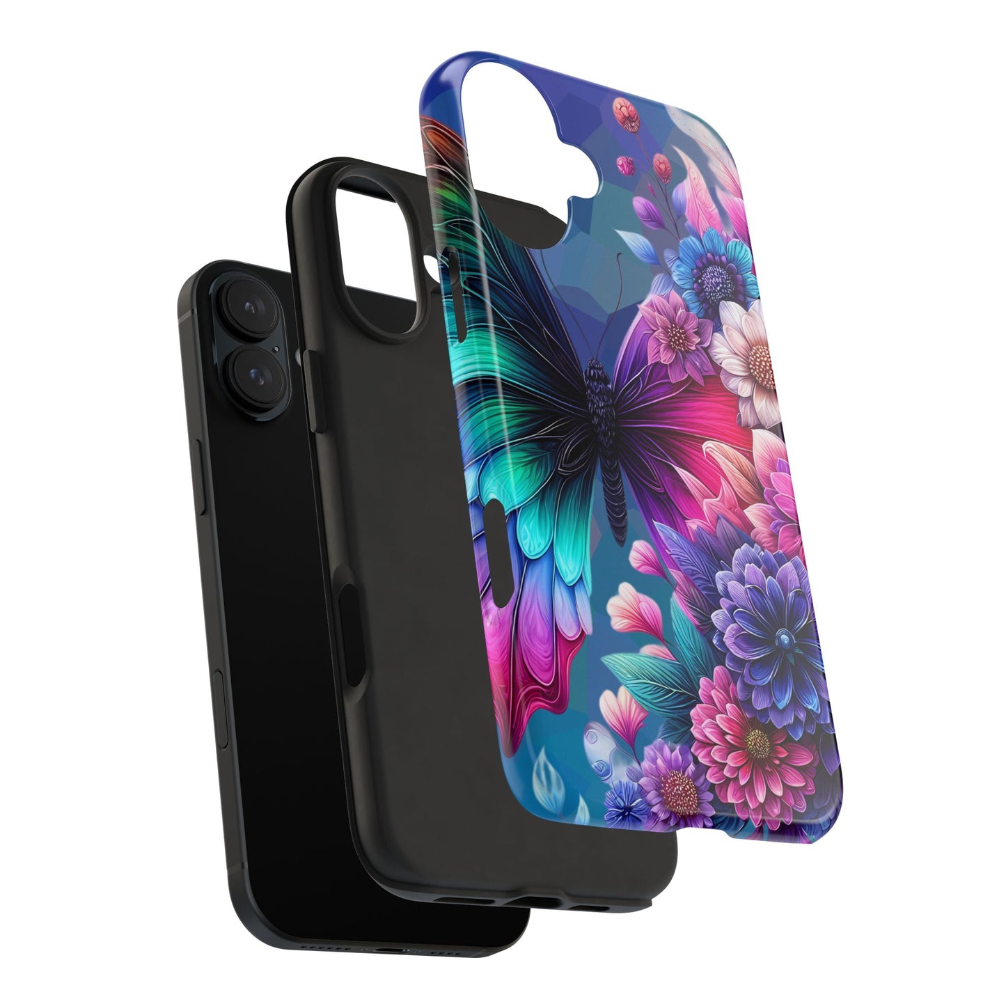 Butterfly Bloom Tough Phone Case — Floral Protective Phone Cover