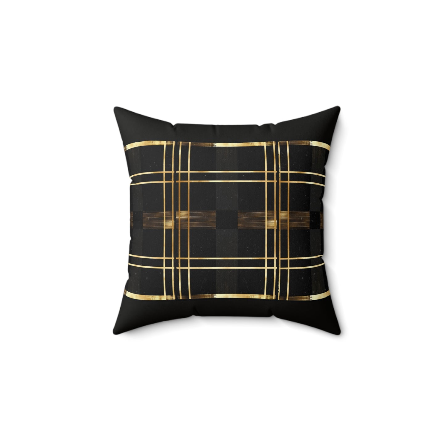 Noir & Gold Glam Spun Polyester Square Pillow
