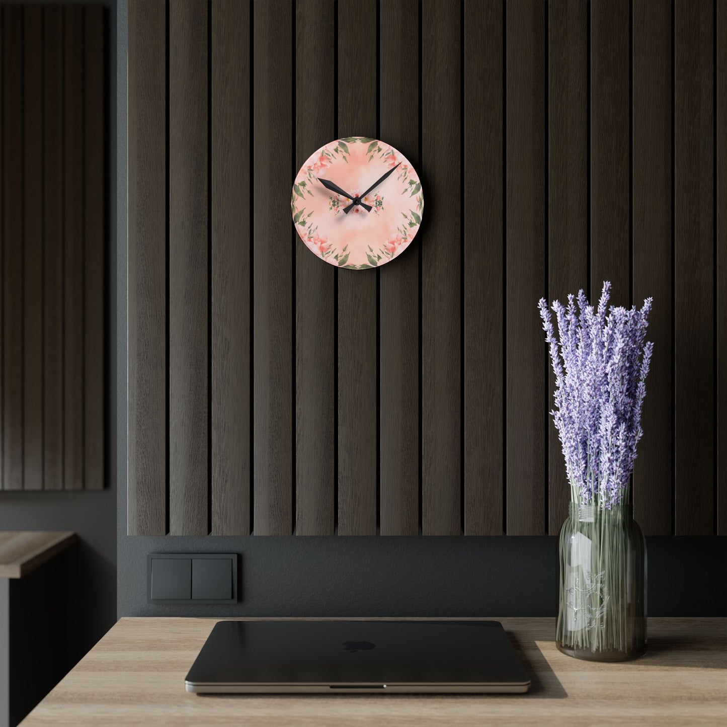 Peachy Keen Acrylic Wall Clock