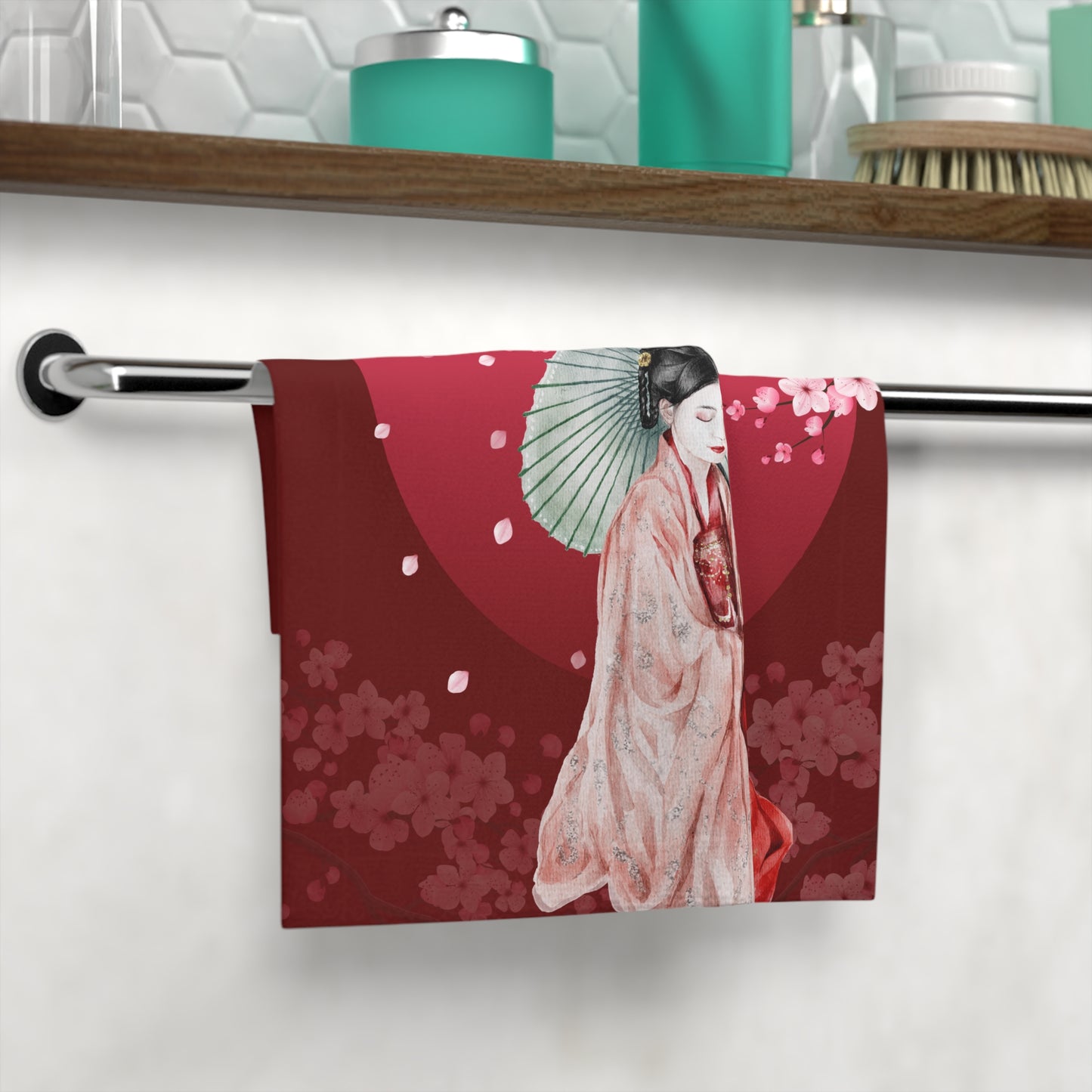 Cherry Blossoms Cherry Moon Face Towel
