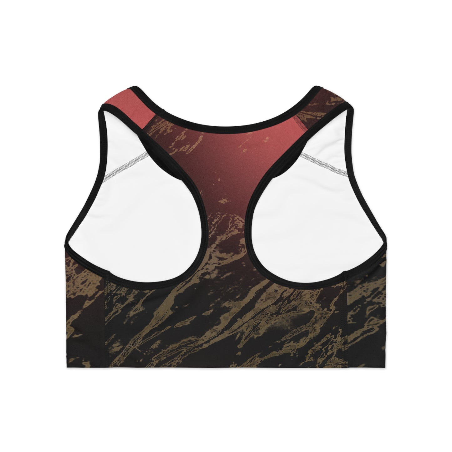 Dark Sienna/Gold Sports Bra (AOP)