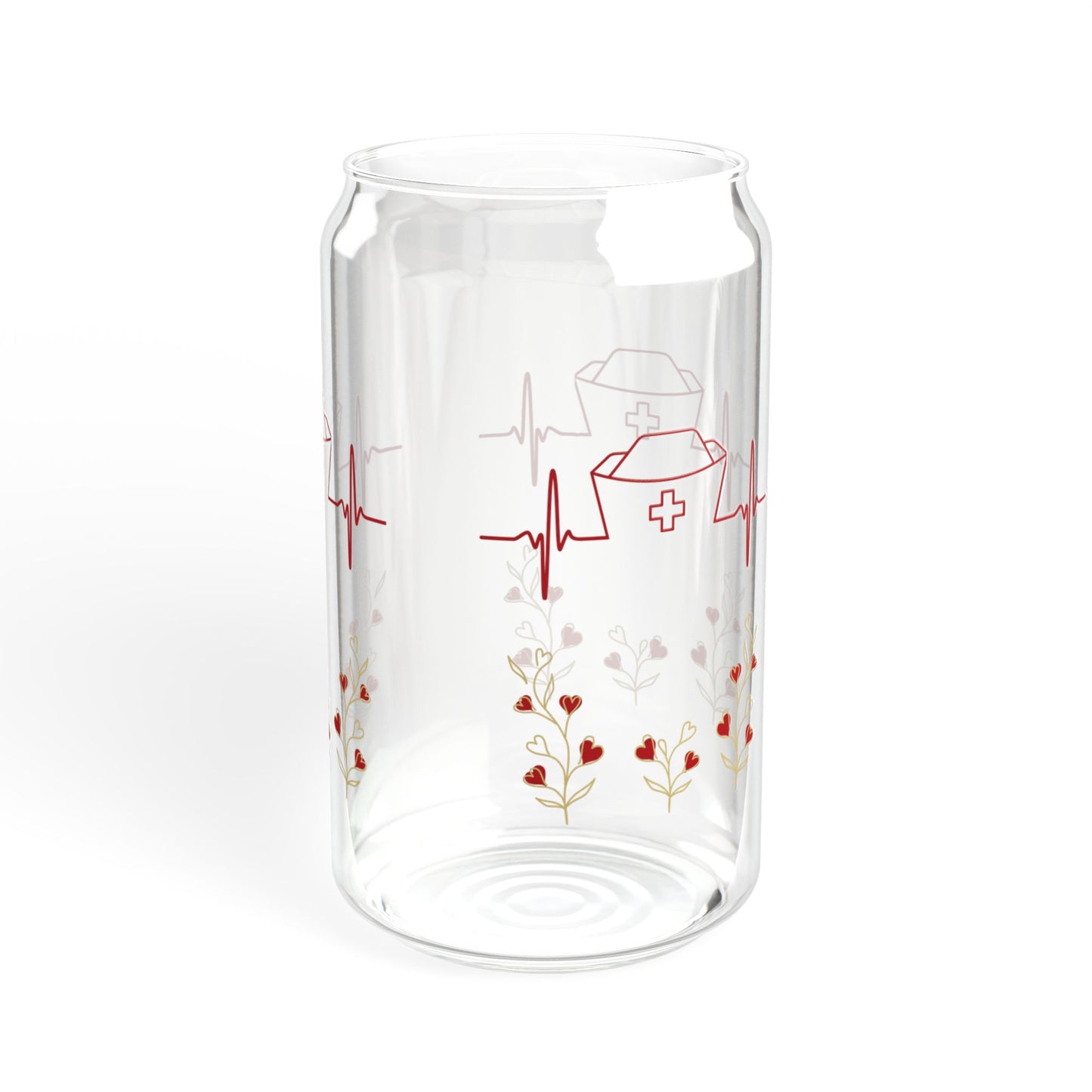 Nurse Heartbeat Sipper Glass, 16oz