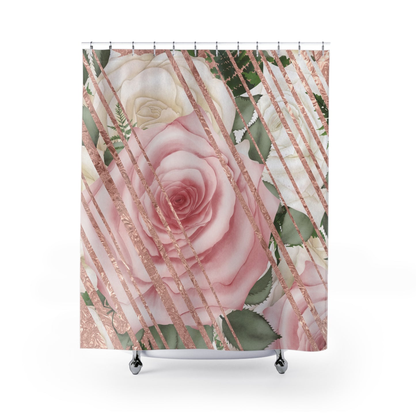 Kissed by a Rose Gold Shower Curtains