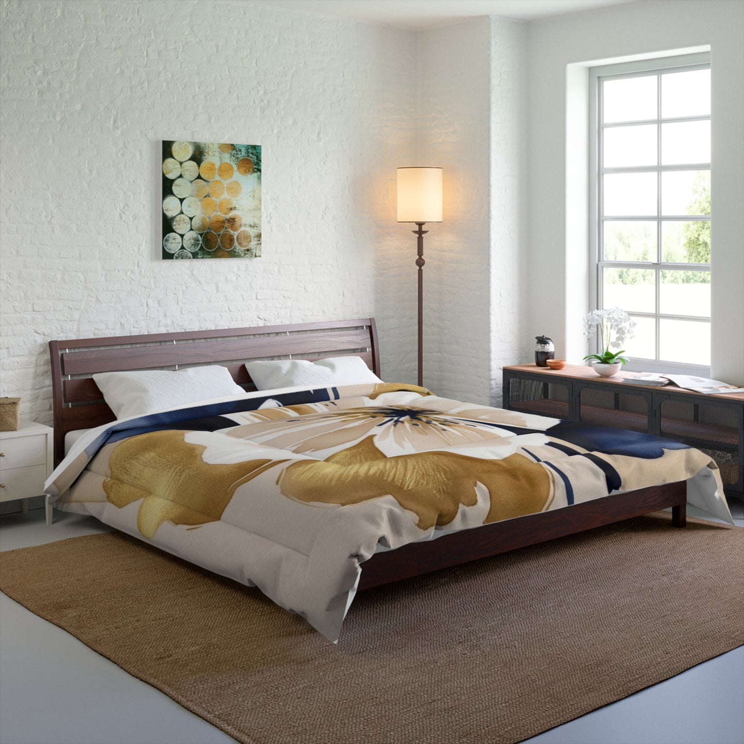 Abstract Floral Comforter