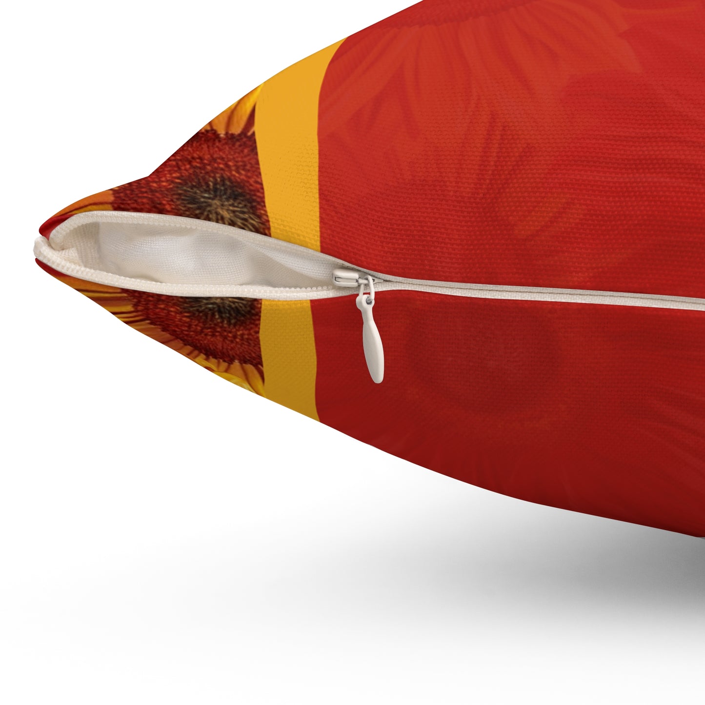 Crimson Gold Spun Polyester Square Pillow