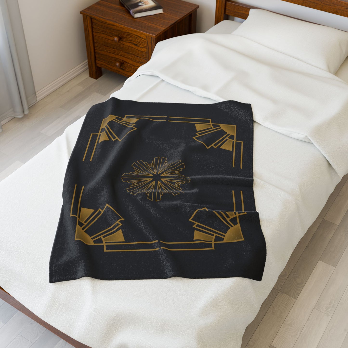 Midnight Luxe (Ebony) Velveteen Plush Blanket