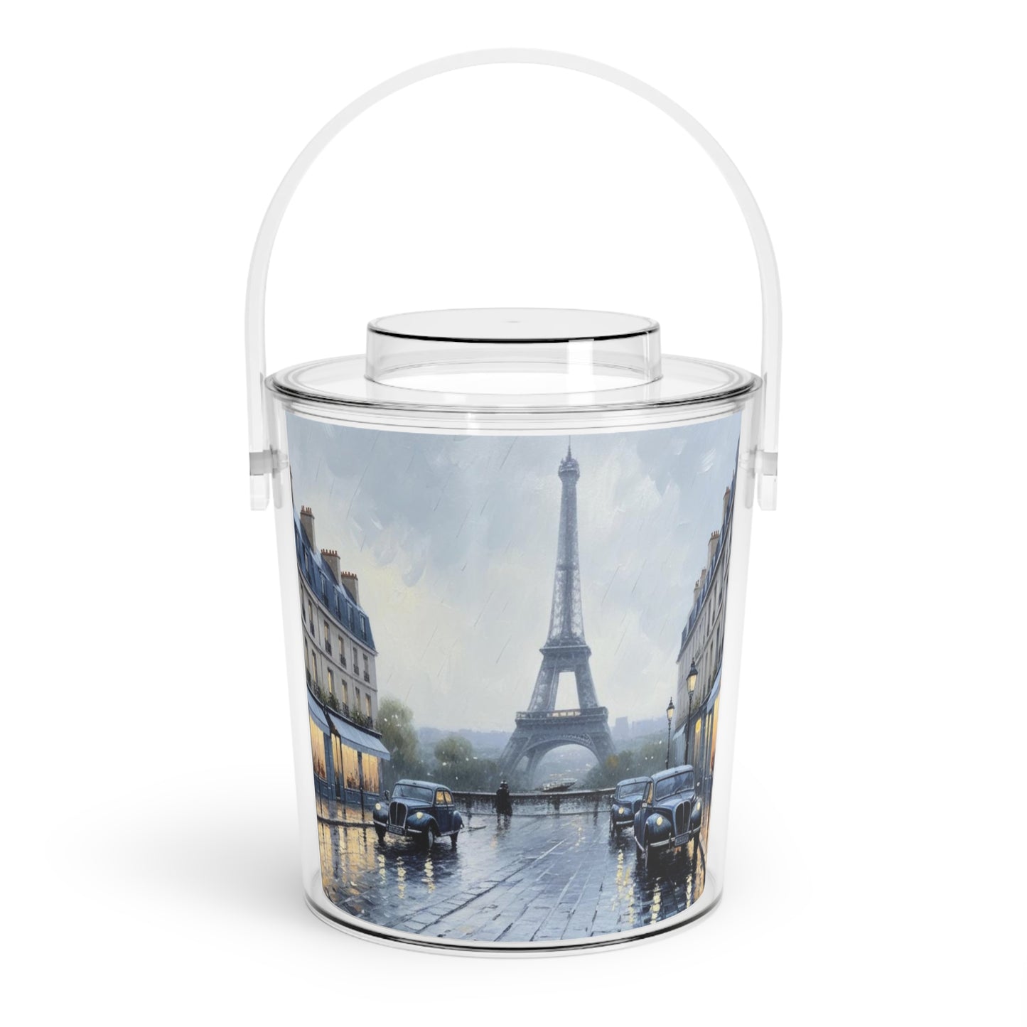 A Rainy Day in Paris Ice Bucket with Tongs
