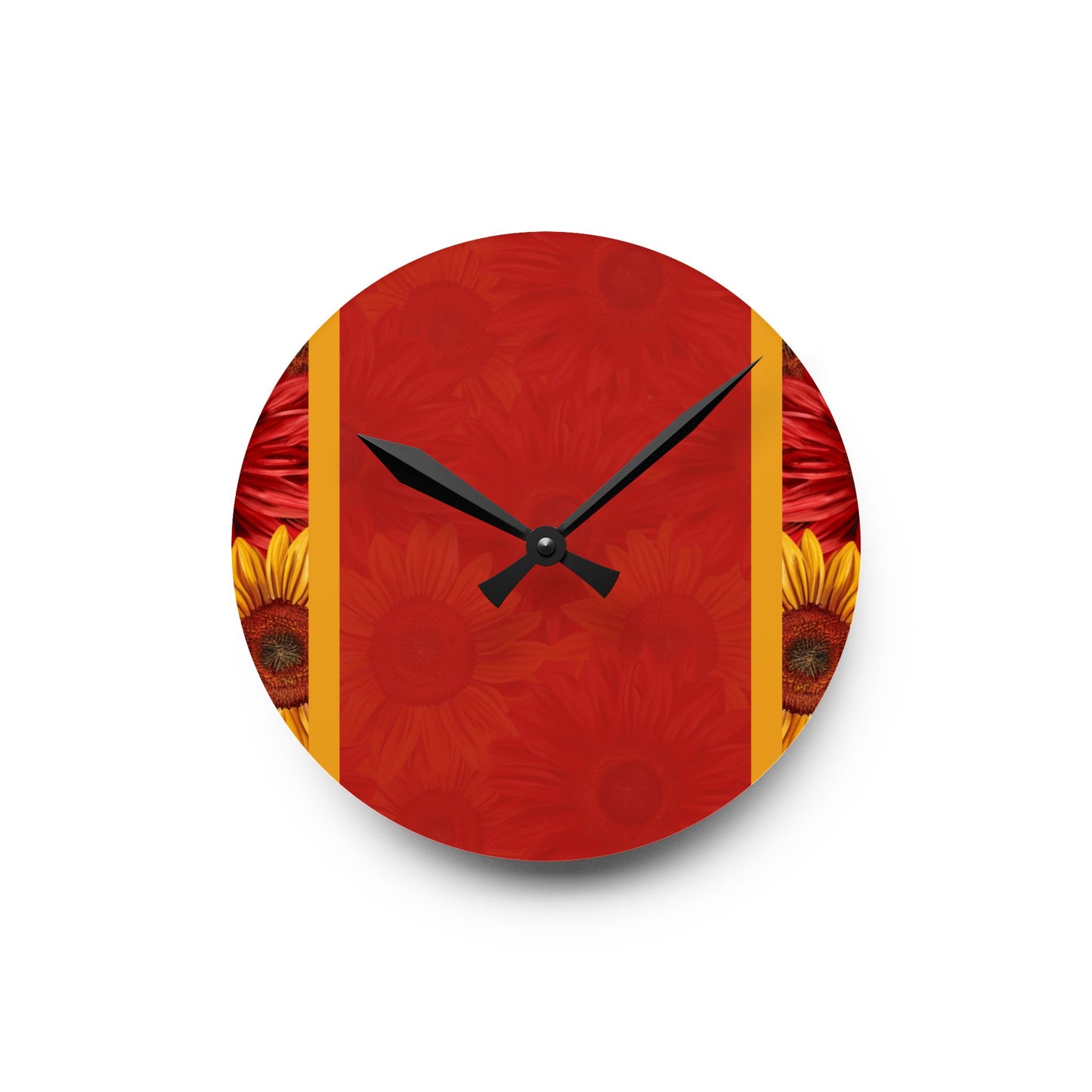 Crimson Gold Acrylic Wall Clock