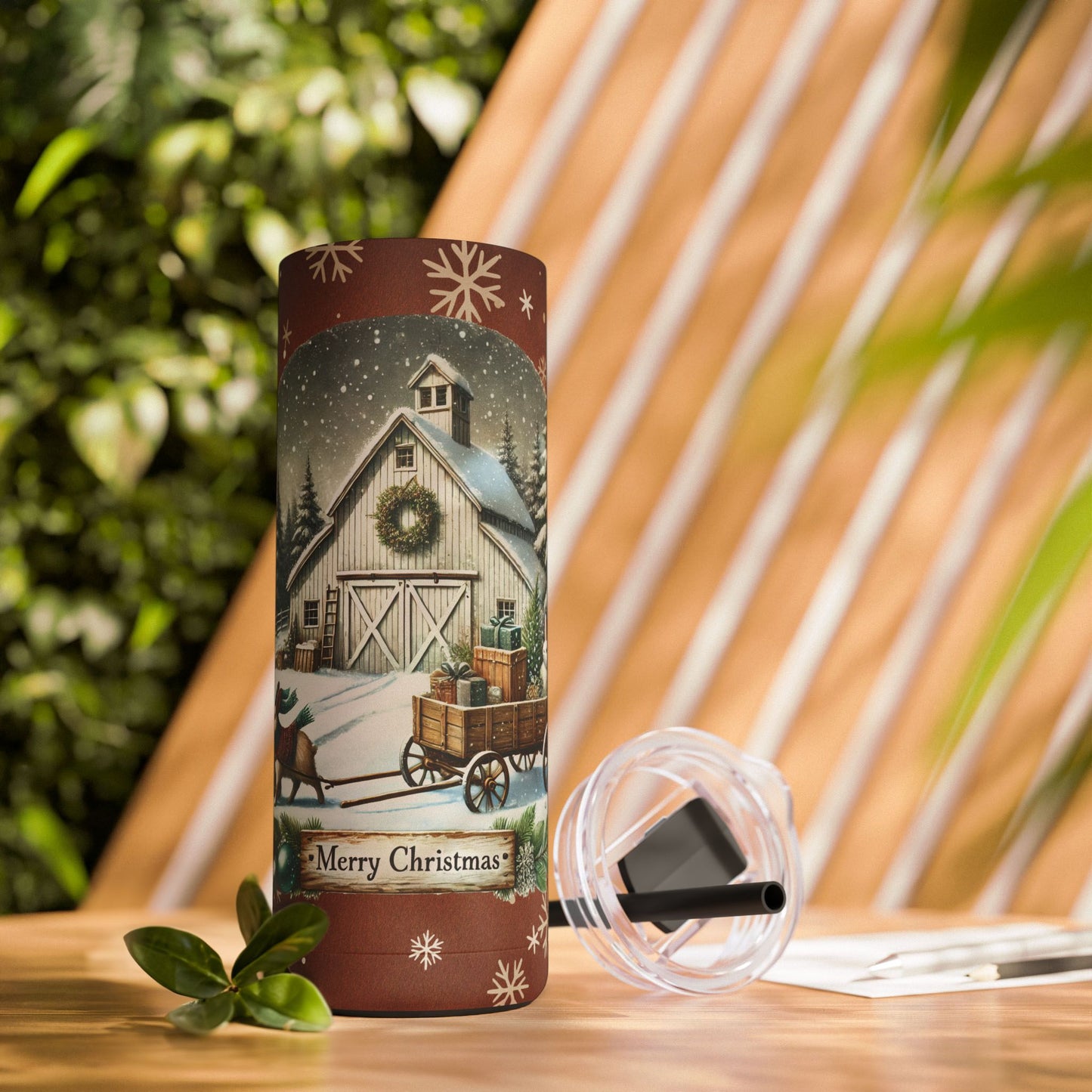 Merry Christmas 2 Maars Maker Skinny Matte Tumbler, 20oz
