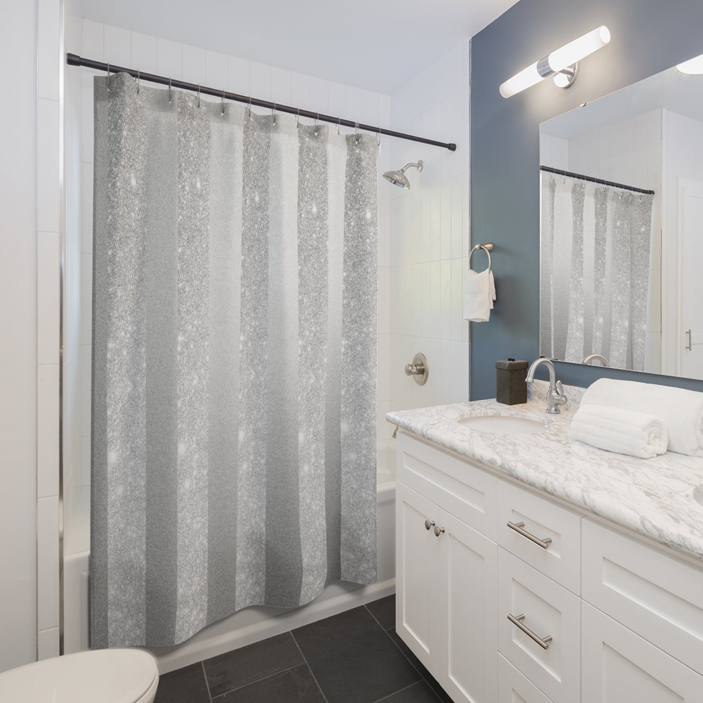 Stardust Gray Shower Curtains