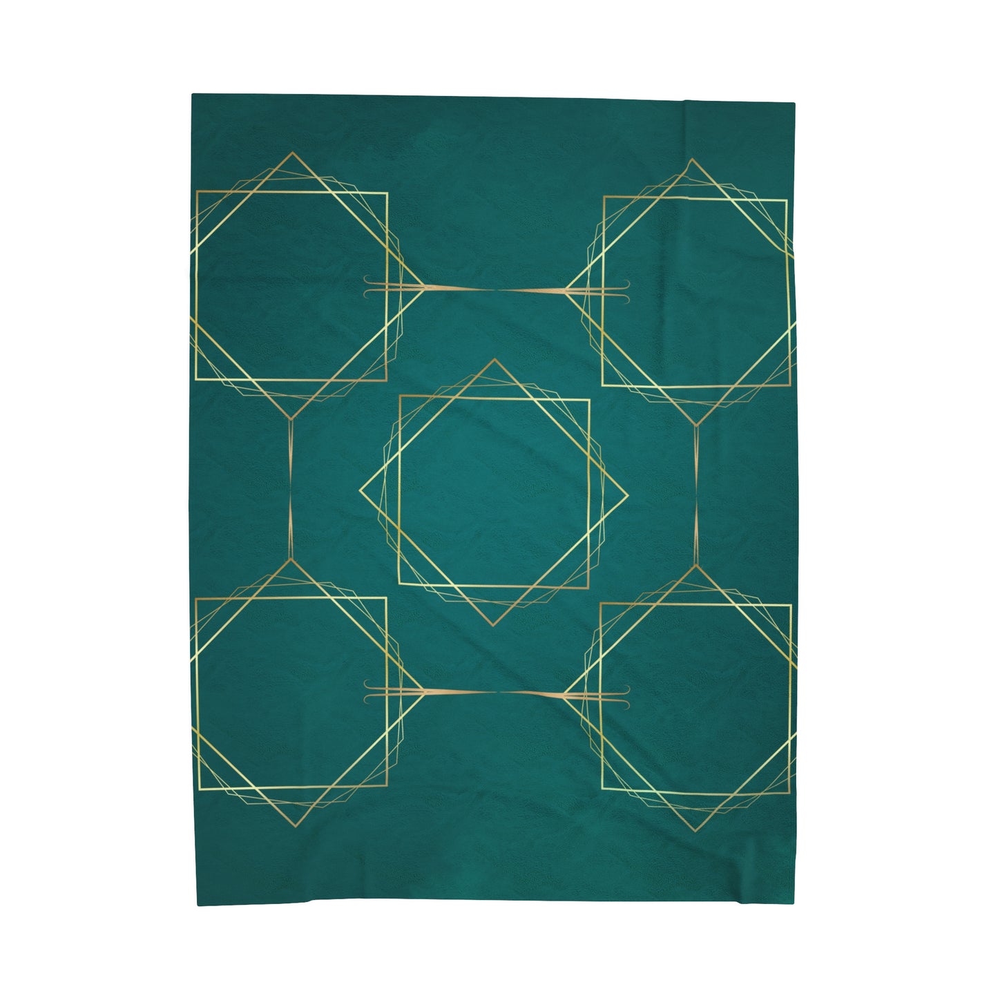 Gilded Elegance (Dark Teal) Velveteen Plush Blanket
