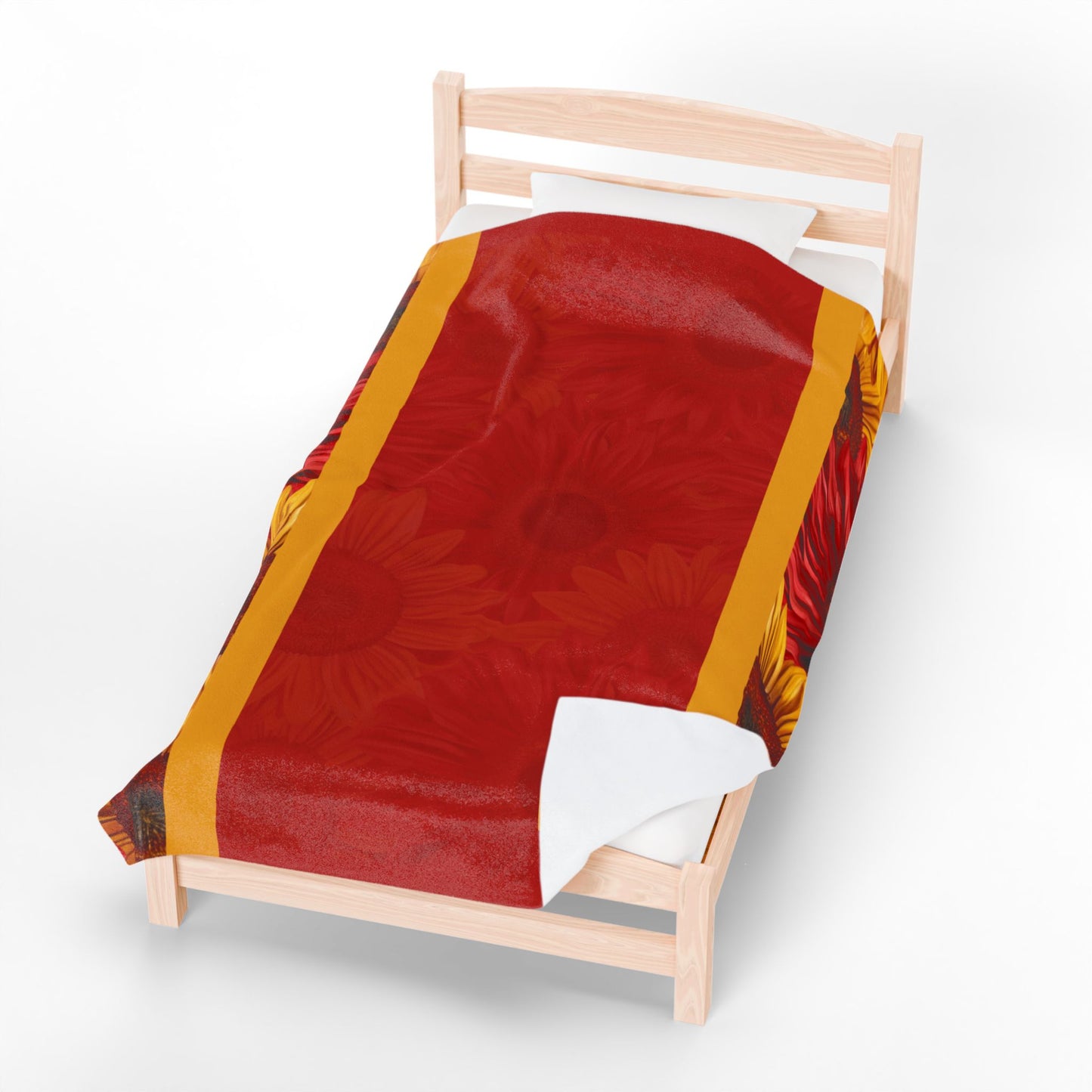 Crimson Gold Velveteen Plush Blanket