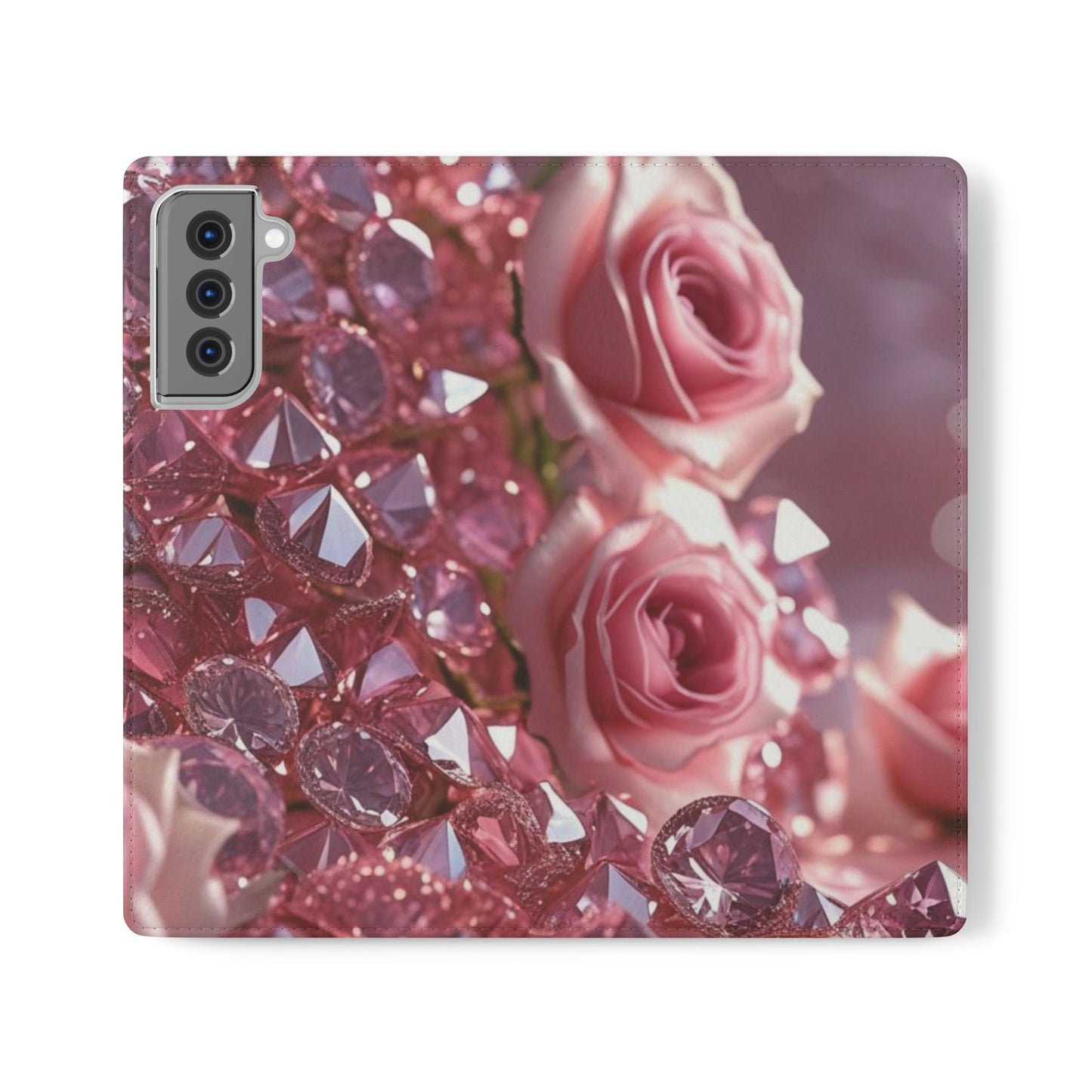 Pink Diamonds & Petals Flip Cases