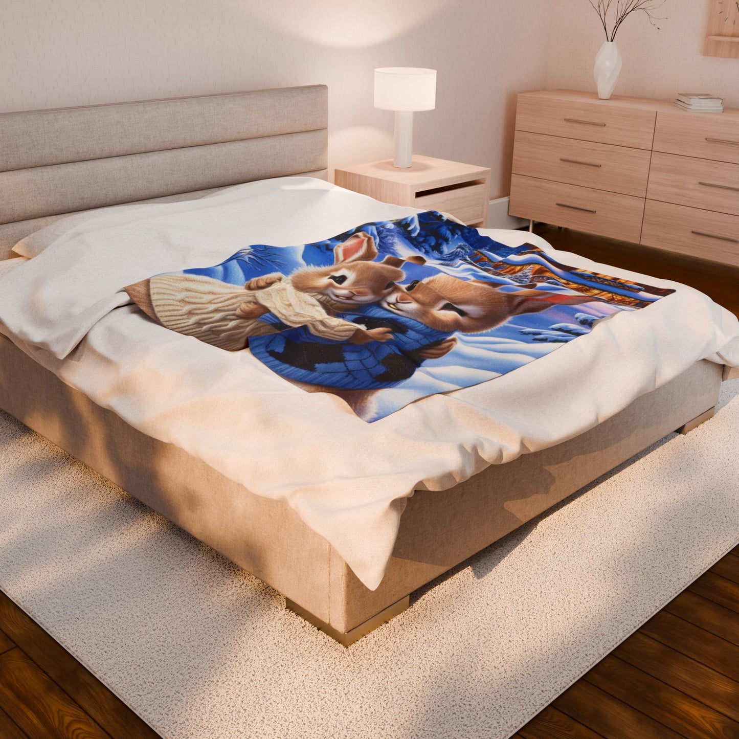 Snuggle Bunnies Velveteen Plush Blanket