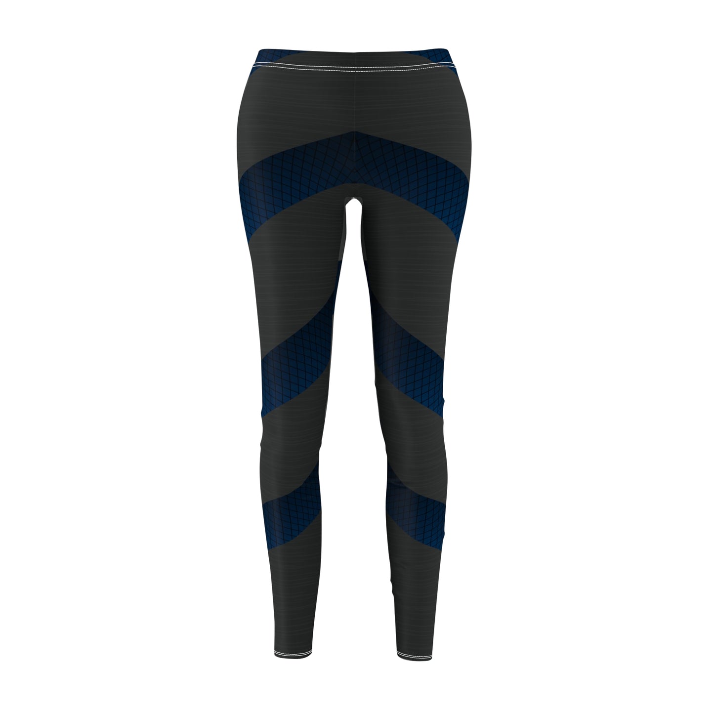 Dark Gray/Blue Women's Cut & Sew Casual Leggings (AOP)