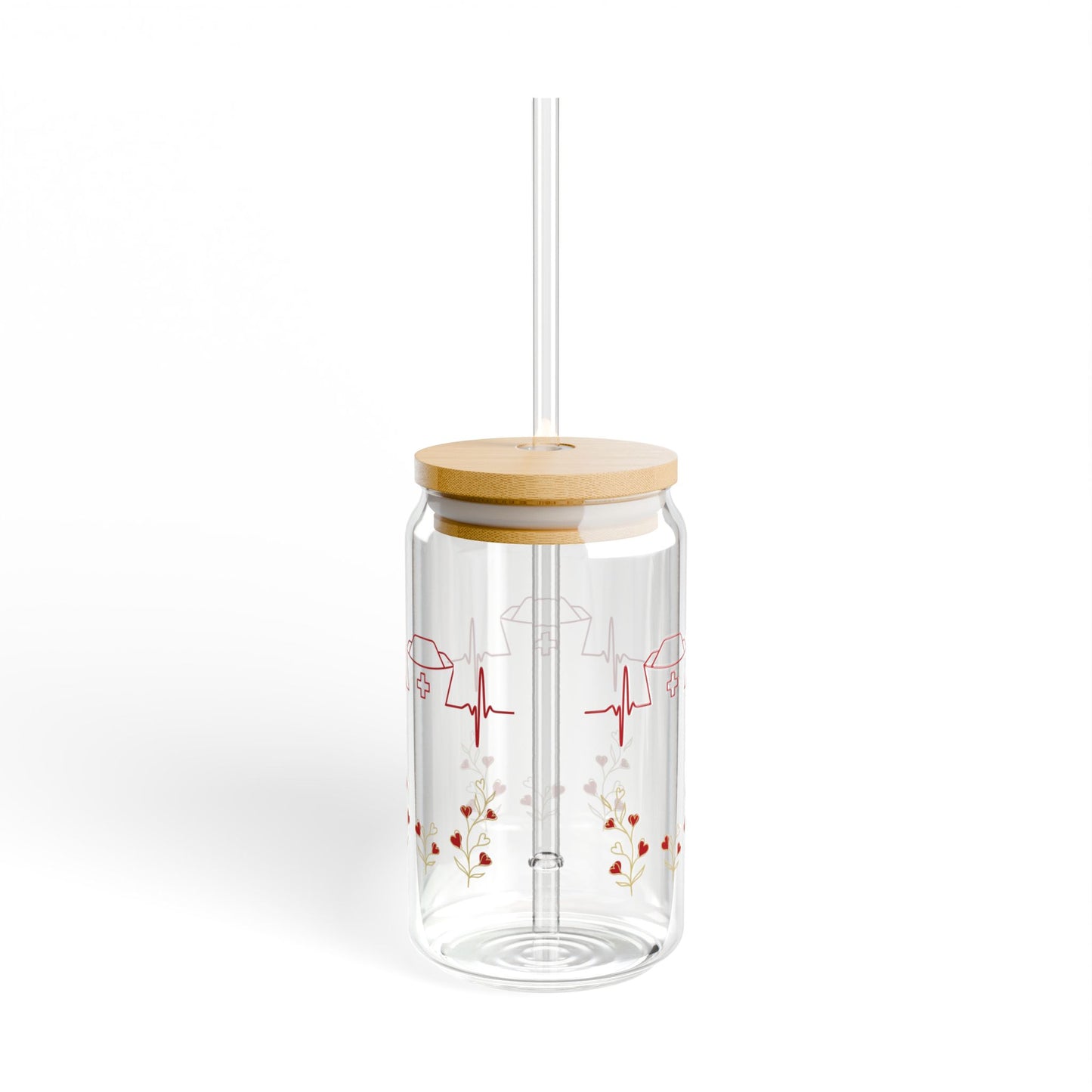 Nurse Heartbeat Sipper Glass, 16oz