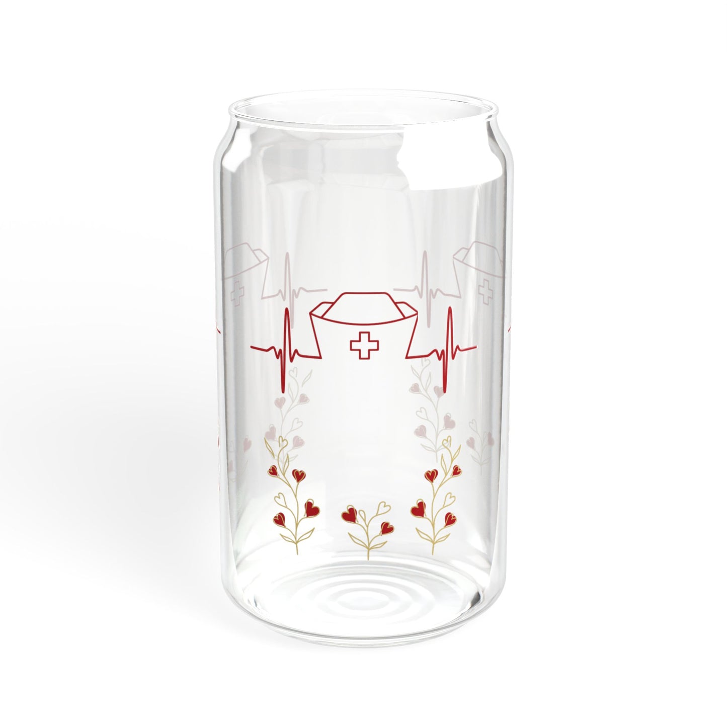 Nurse Heartbeat Sipper Glass, 16oz