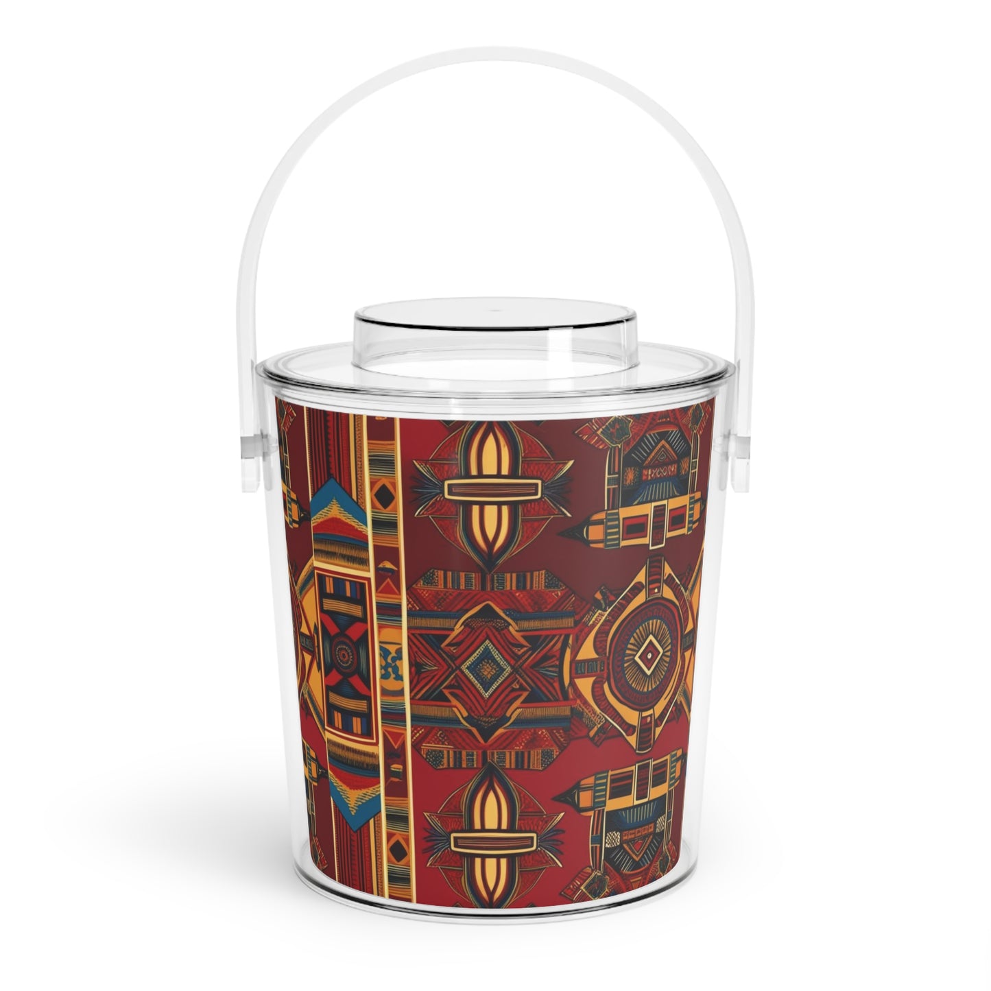 African Canvas 1 Ice Bucket with Tongs
