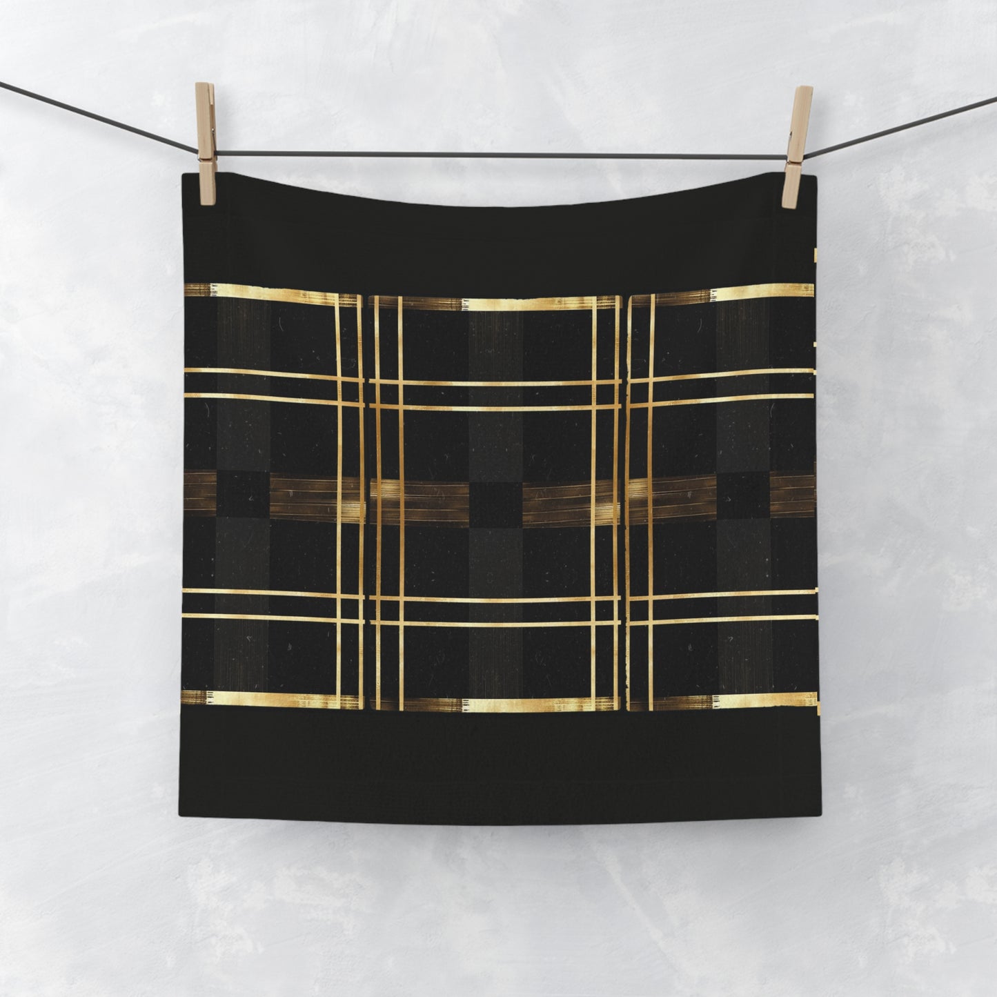 Noir & Gold Glam Face Towel