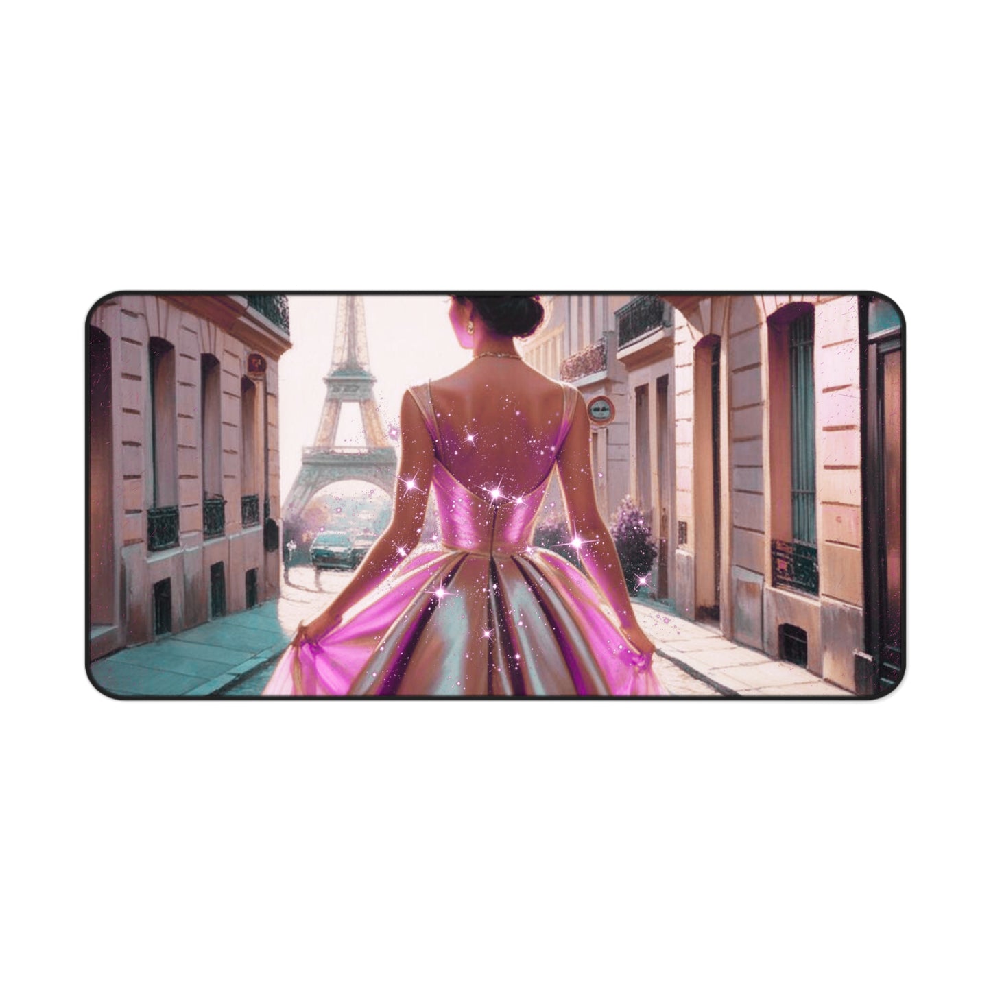 Parisian Stroll (Pink Gown) Desk Mat