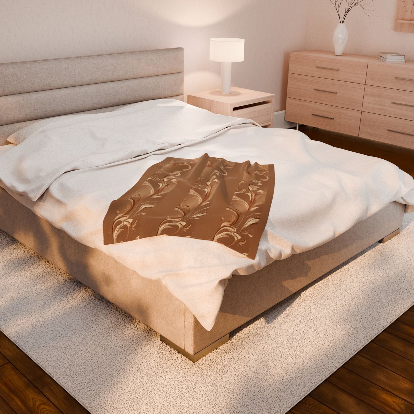Mocha Bliss Velveteen Plush Blanket