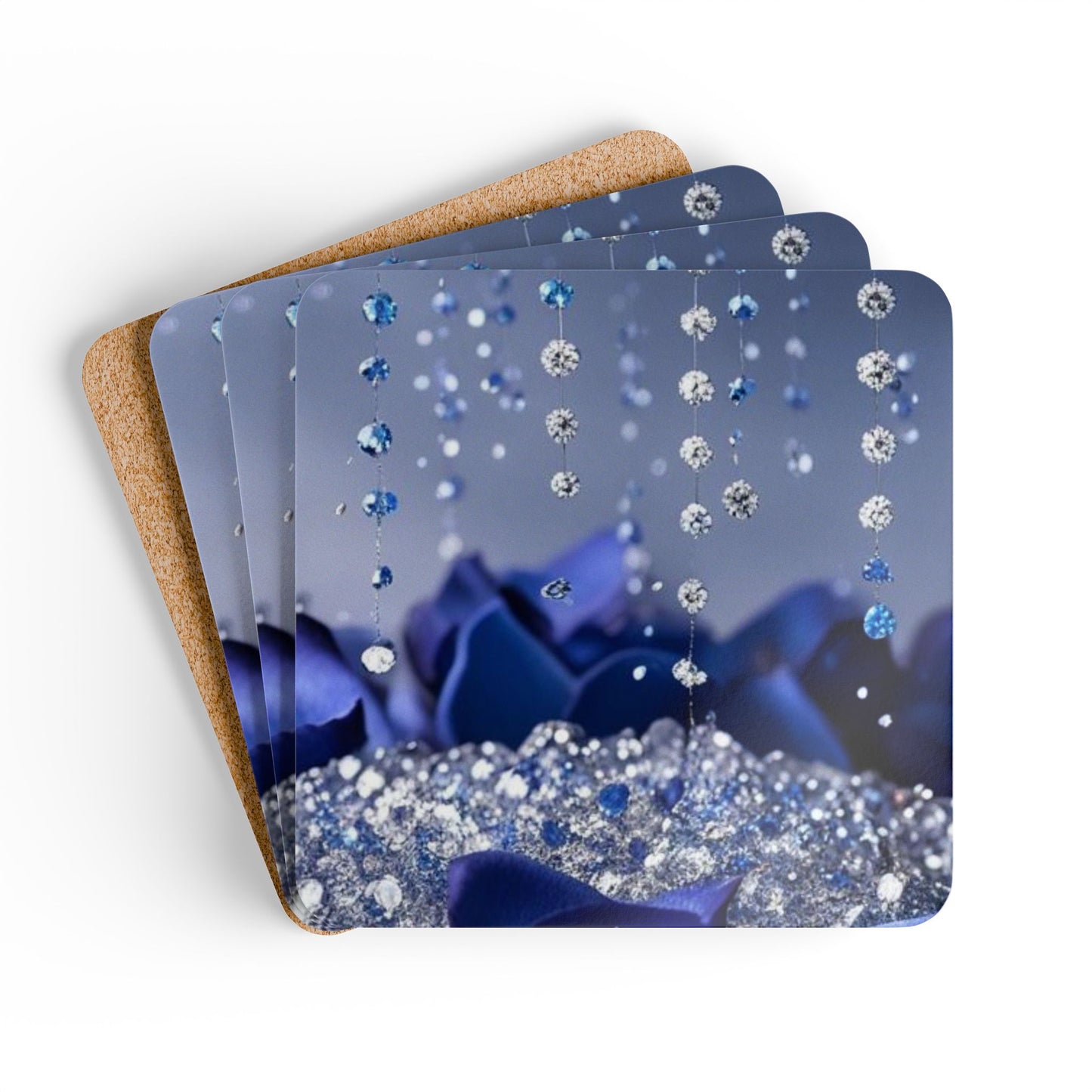 Crystal Rain Corkwood Coaster Set