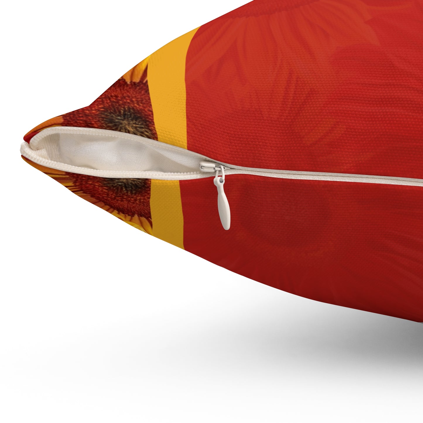 Crimson Gold Spun Polyester Square Pillow
