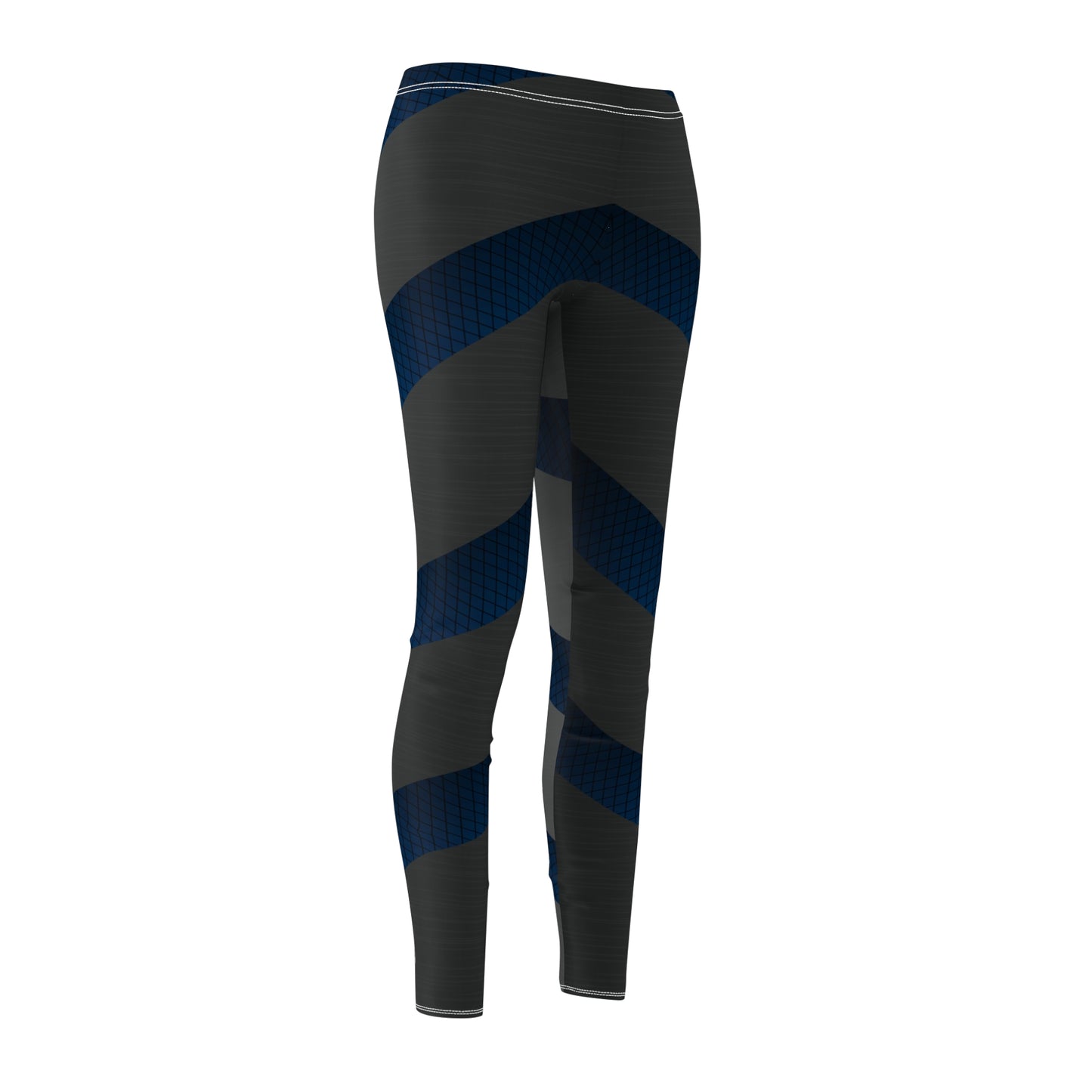 Dark Gray/Blue Women's Cut & Sew Casual Leggings (AOP)
