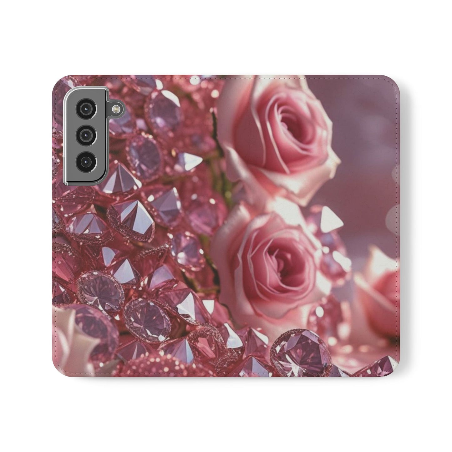 Pink Diamonds & Petals Flip Cases