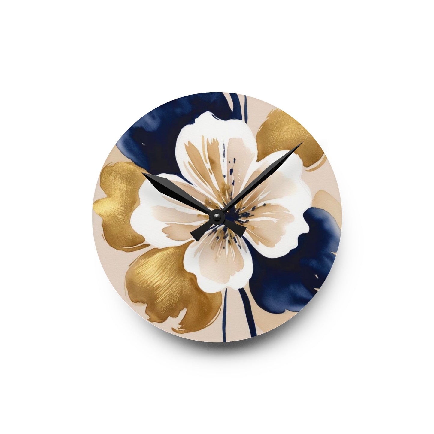 Abstract Floral Acrylic Wall Clock