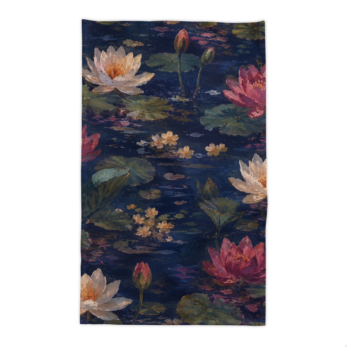 Dark Blue Lotus Pond - Botanical Table Linen