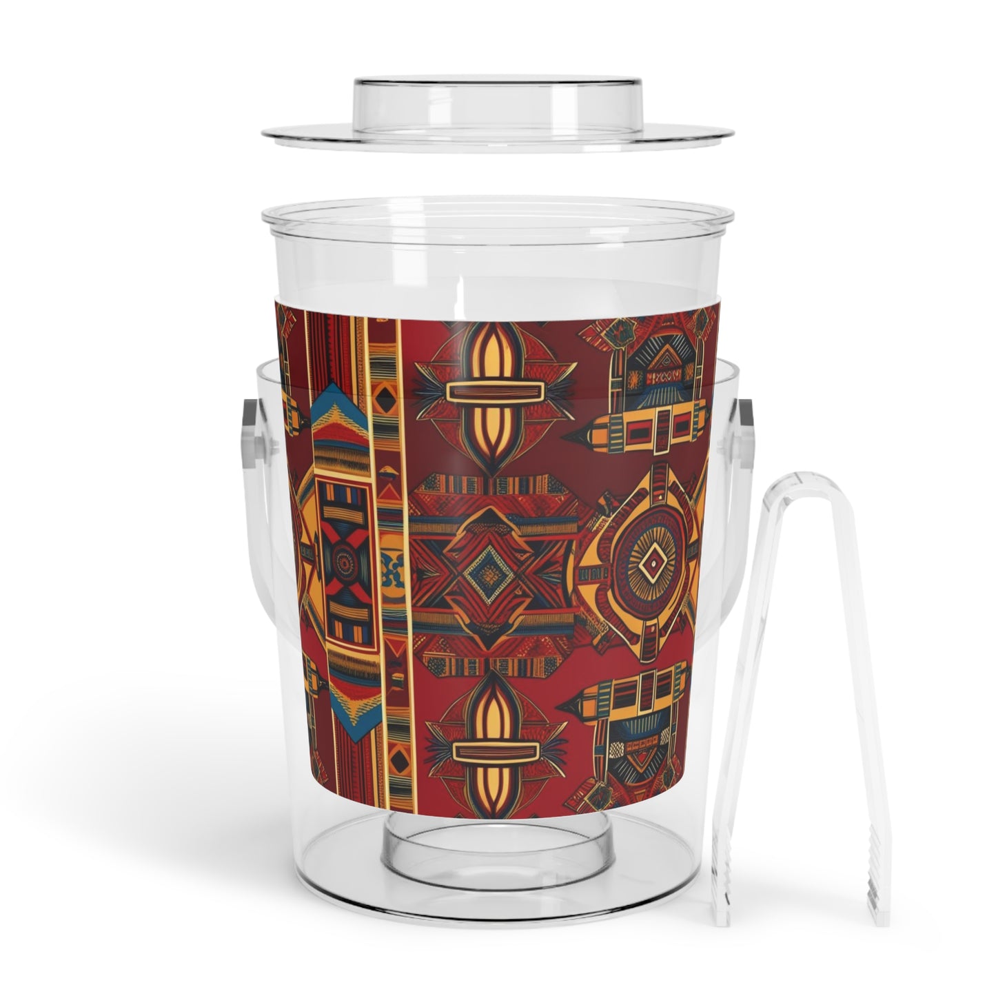 African Canvas 1 Ice Bucket with Tongs