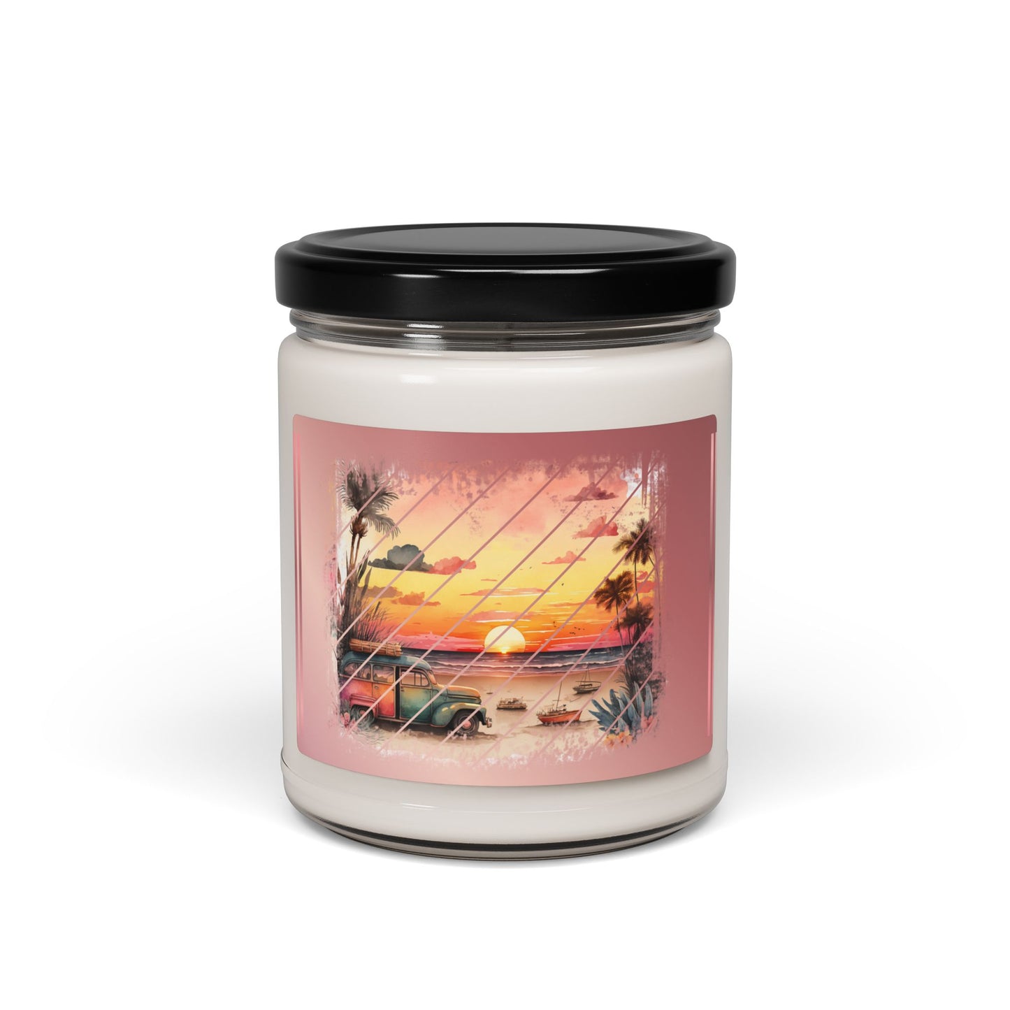 Rose Gold Beach Scented Soy Candle, 9oz