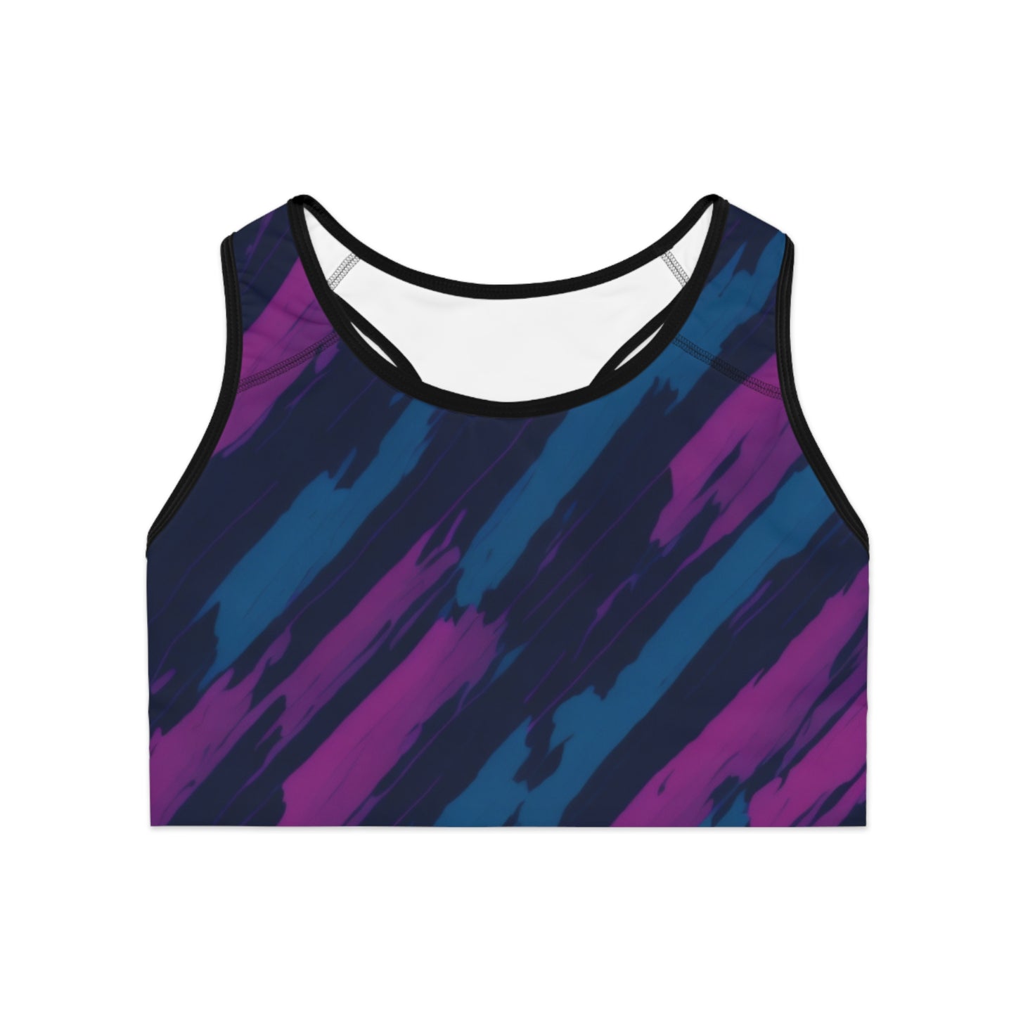 Pink/Blue Sports Bra (AOP)